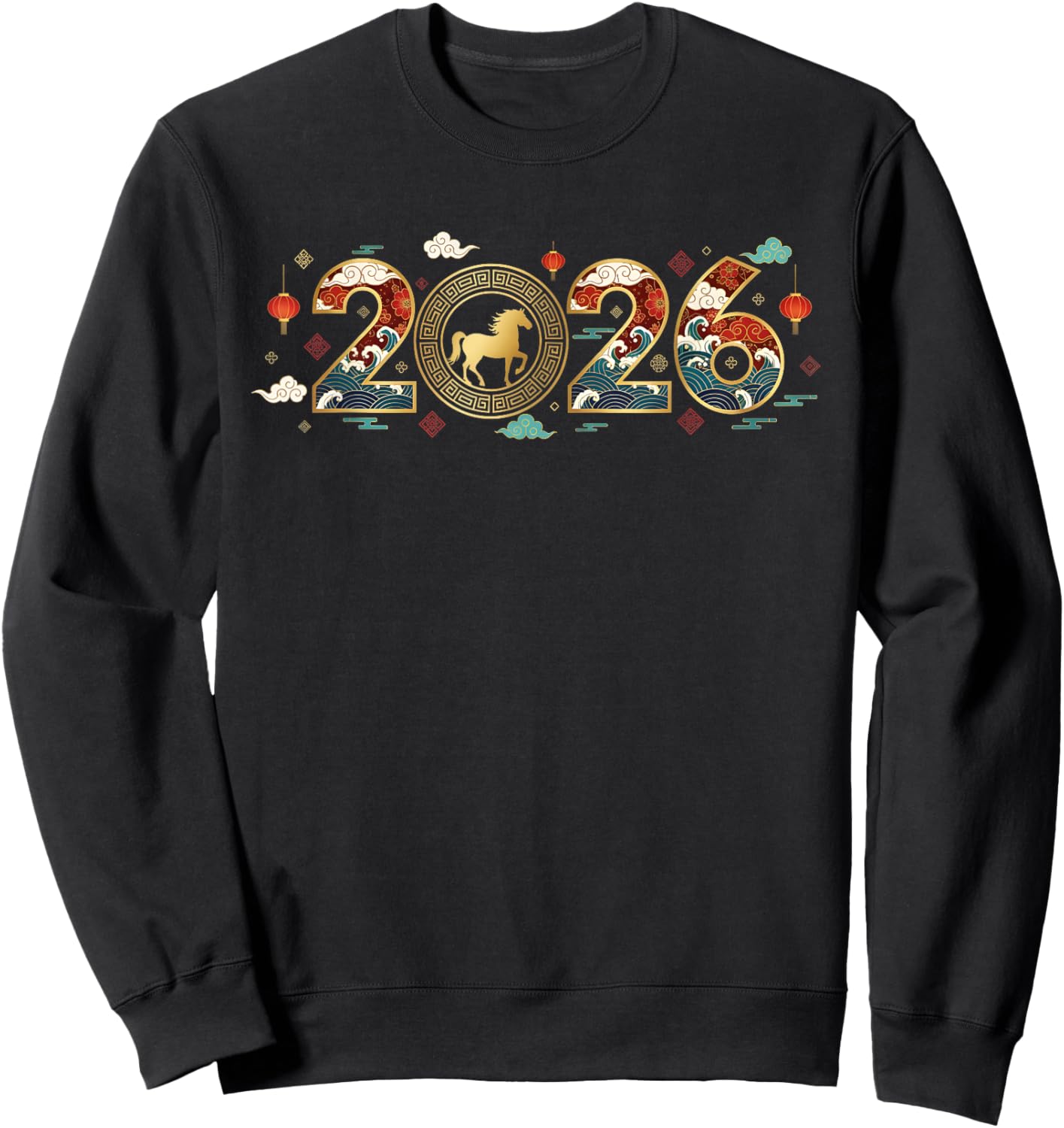 Chinese New Year 2026 Year of The Horse Sweatshirt - Sweatshirt | Black