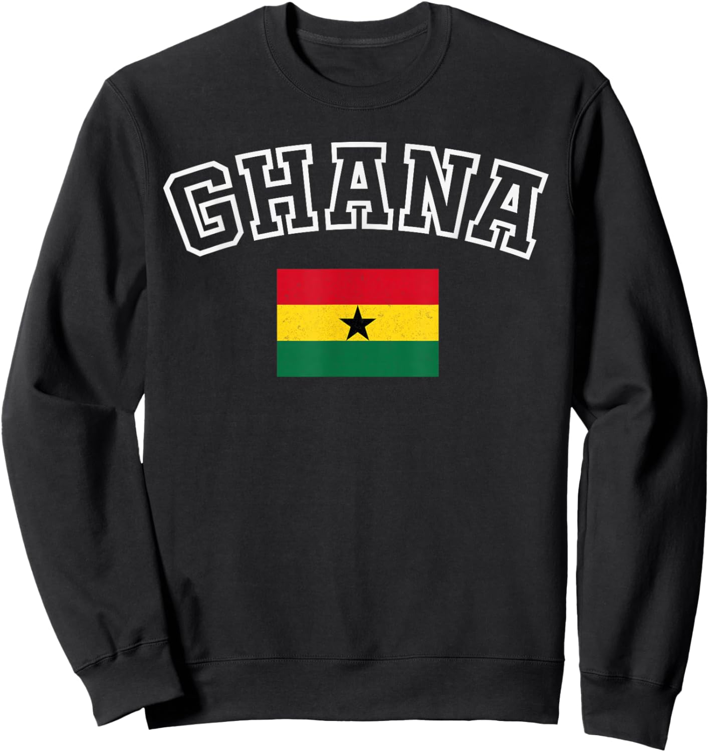 Ghana Flag Vintage Distressed Retro Heritage Design Sweatshirt - Sweatshirt | Black