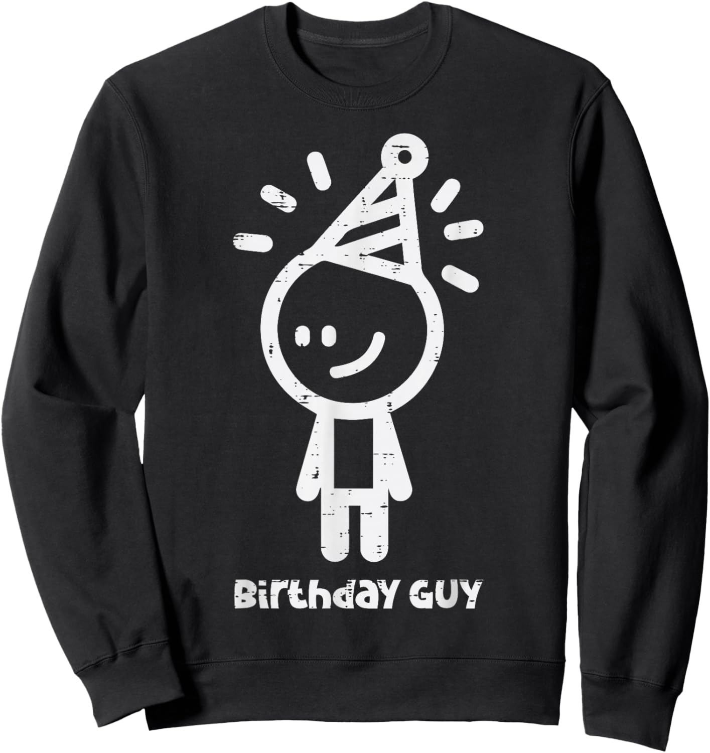 Stickman Birthday Guy Funny Sitck Man Party Men Boys Kids Sweatshirt - Sweatshirt | Black