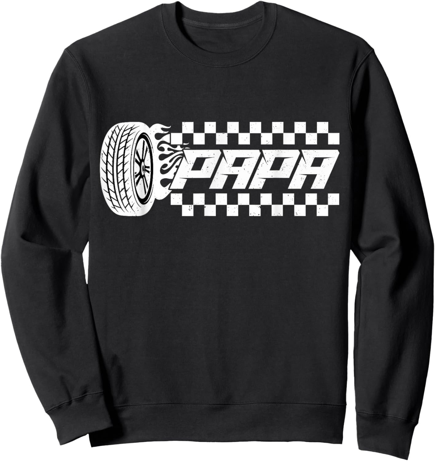 Papa Pit Crew Family Racing Birthday Race Car Sweatshirt - Sweatshirt | Black