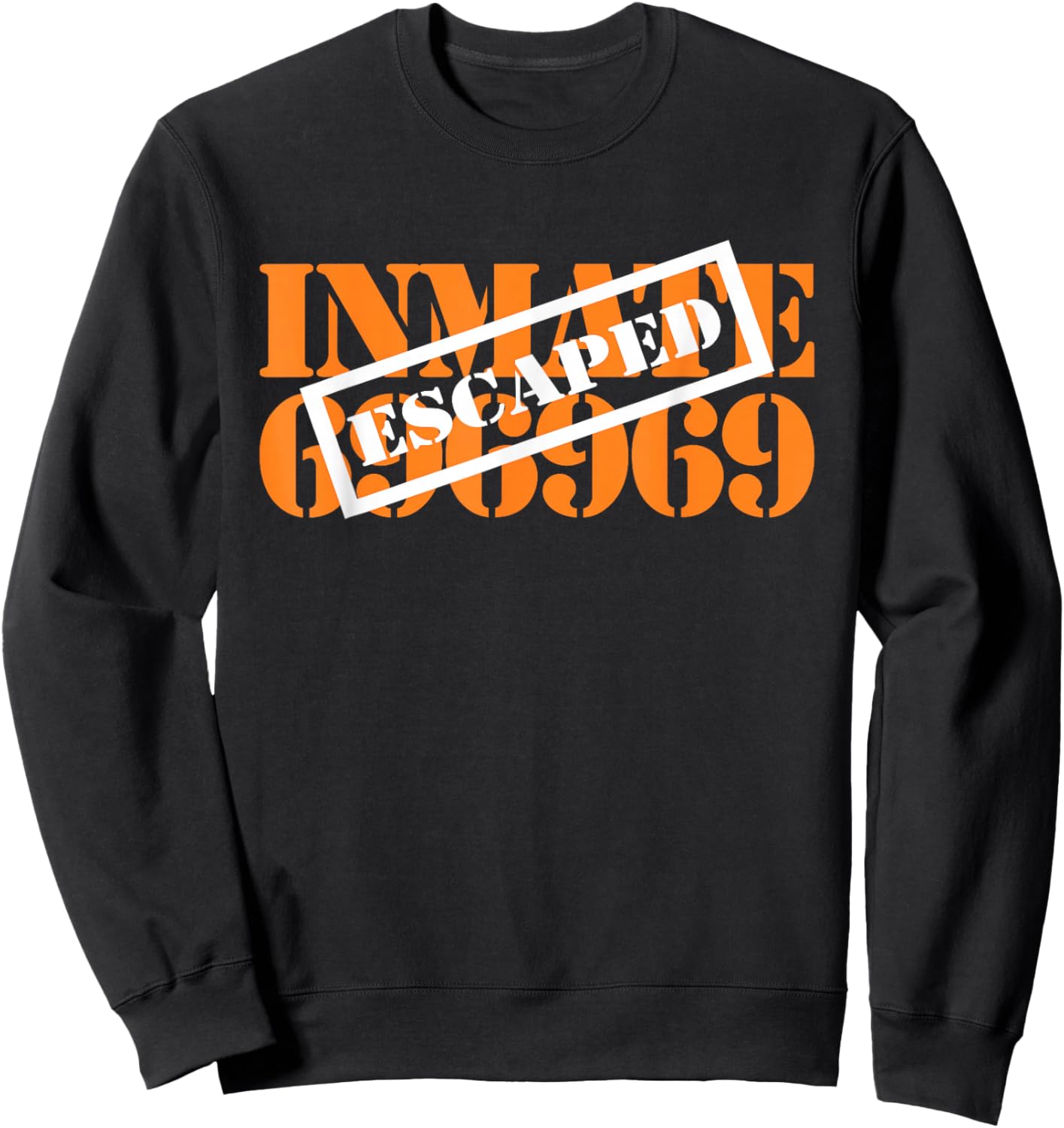 Orange State Prison Inmate County Jail Halloween Costume Sweatshirt - Sweatshirt | Black