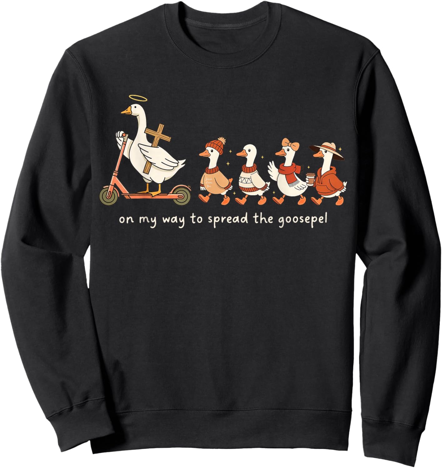 Funny Goose Fall Christian On My Way to Spread Goosepel Sweatshirt - Sweatshirt | Black