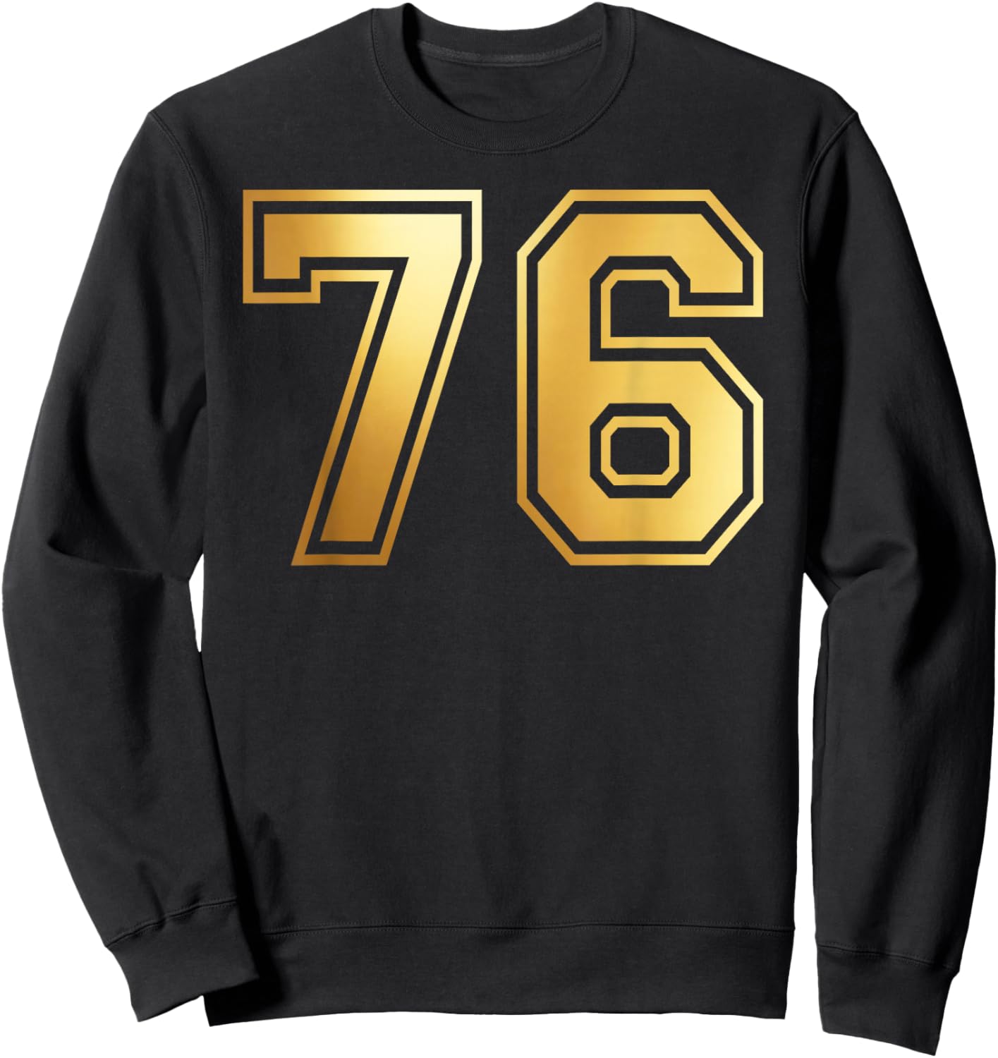 76 Number Seventy-Six Team Sports Graphic Varsity Matching Sweatshirt - Sweatshirt | Black