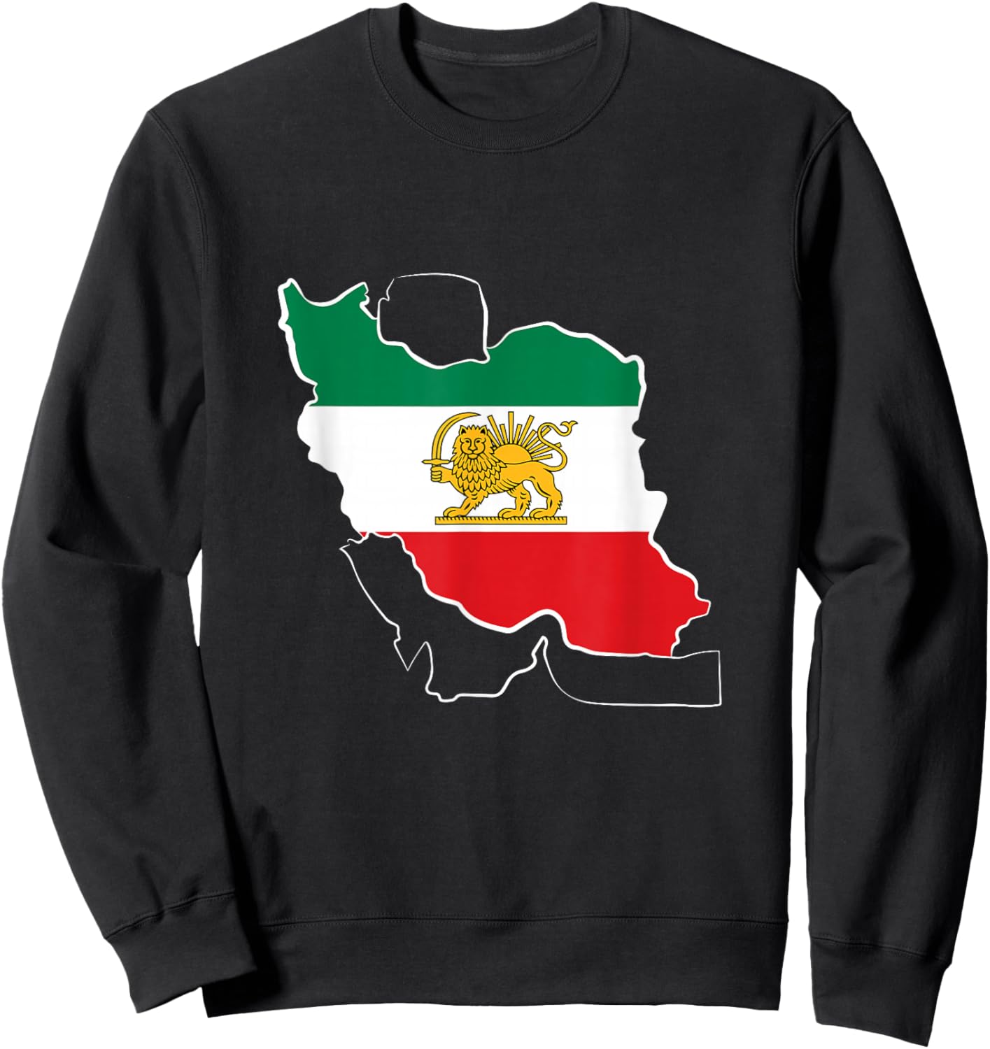 Lion and Sun - Shir Khorshid -Iran Flag- Persian Sweatshirt - Sweatshirt | Black