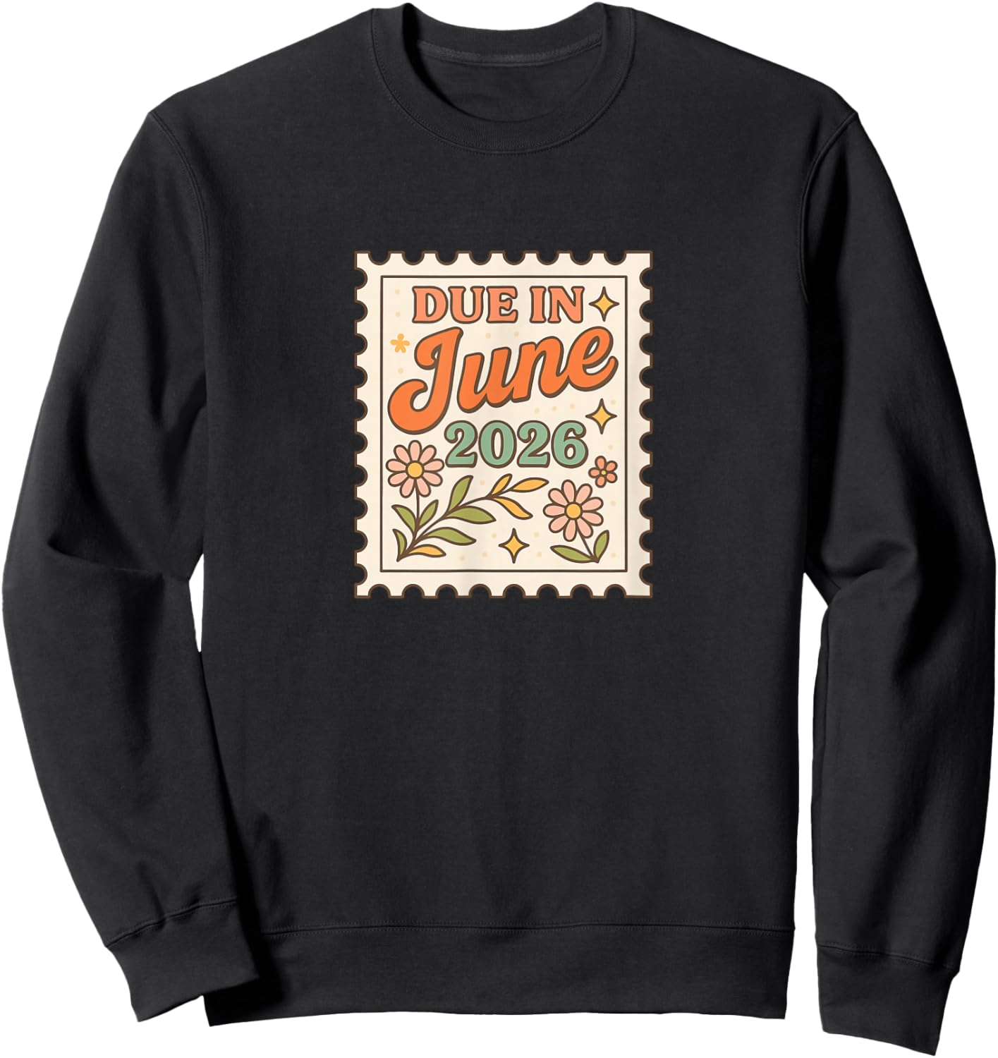 Due in June 2026 Cute Maximalist Baby Announcement Sweatshirt - Sweatshirt | Black