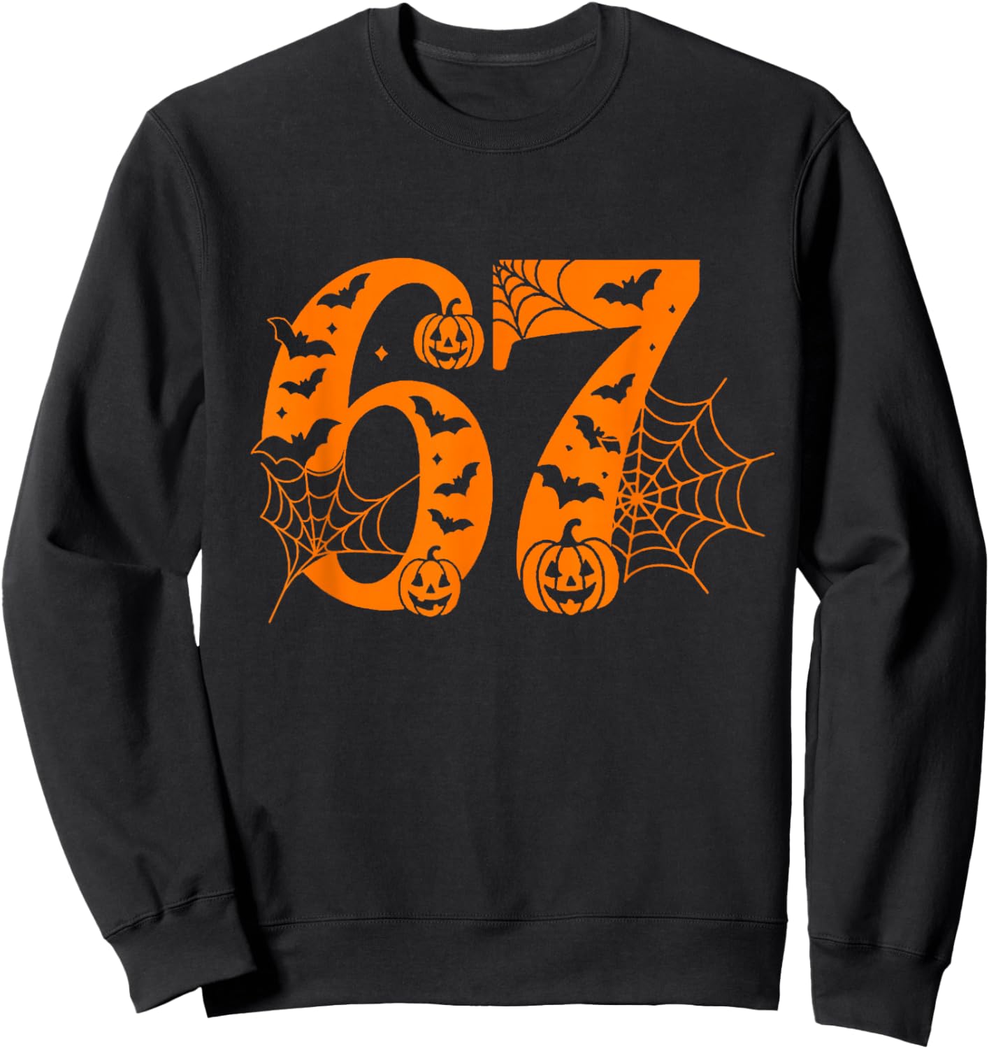 Number 6 7 Meme Saying 6 7 Six Seven Halloween 67 Costume Sweatshirt - Sweatshirt | Black