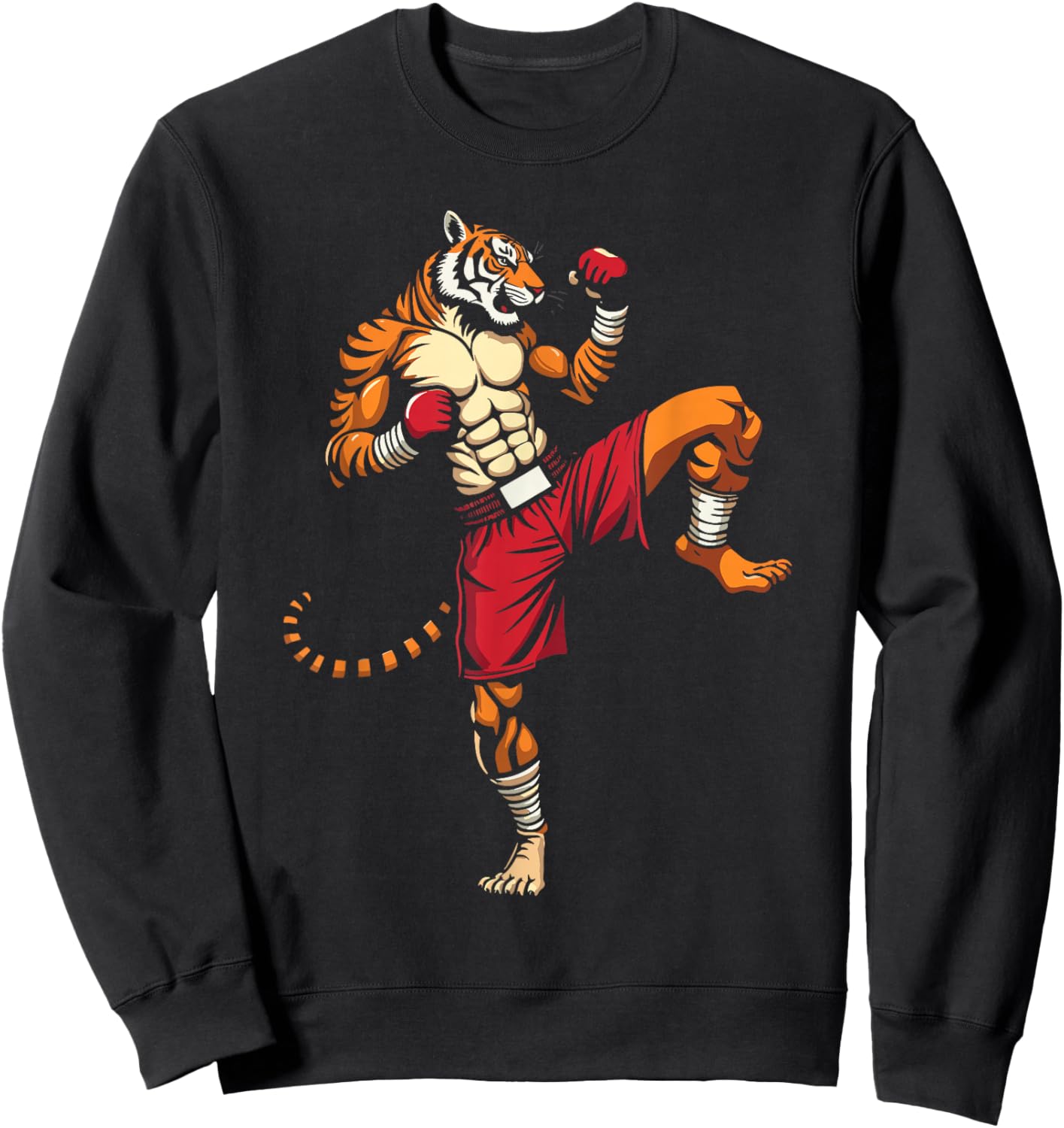 Muay Thai Tiger Thai Boxing Martial Arts Muay Thai Sweatshirt - Sweatshirt | Black