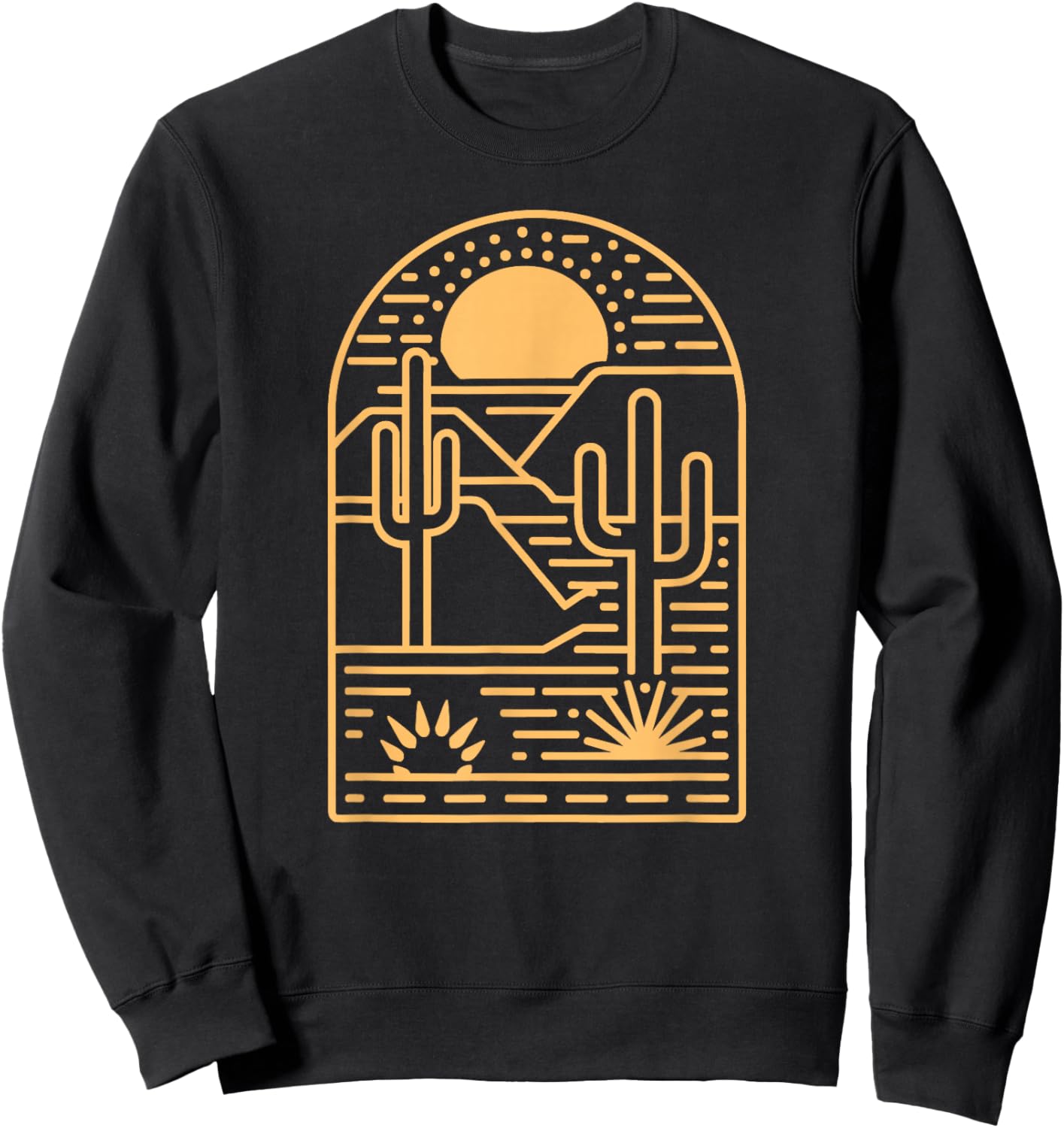Desert Aesthetic Sunset Cacti Travel Wanderlust Sweatshirt - Sweatshirt | Black