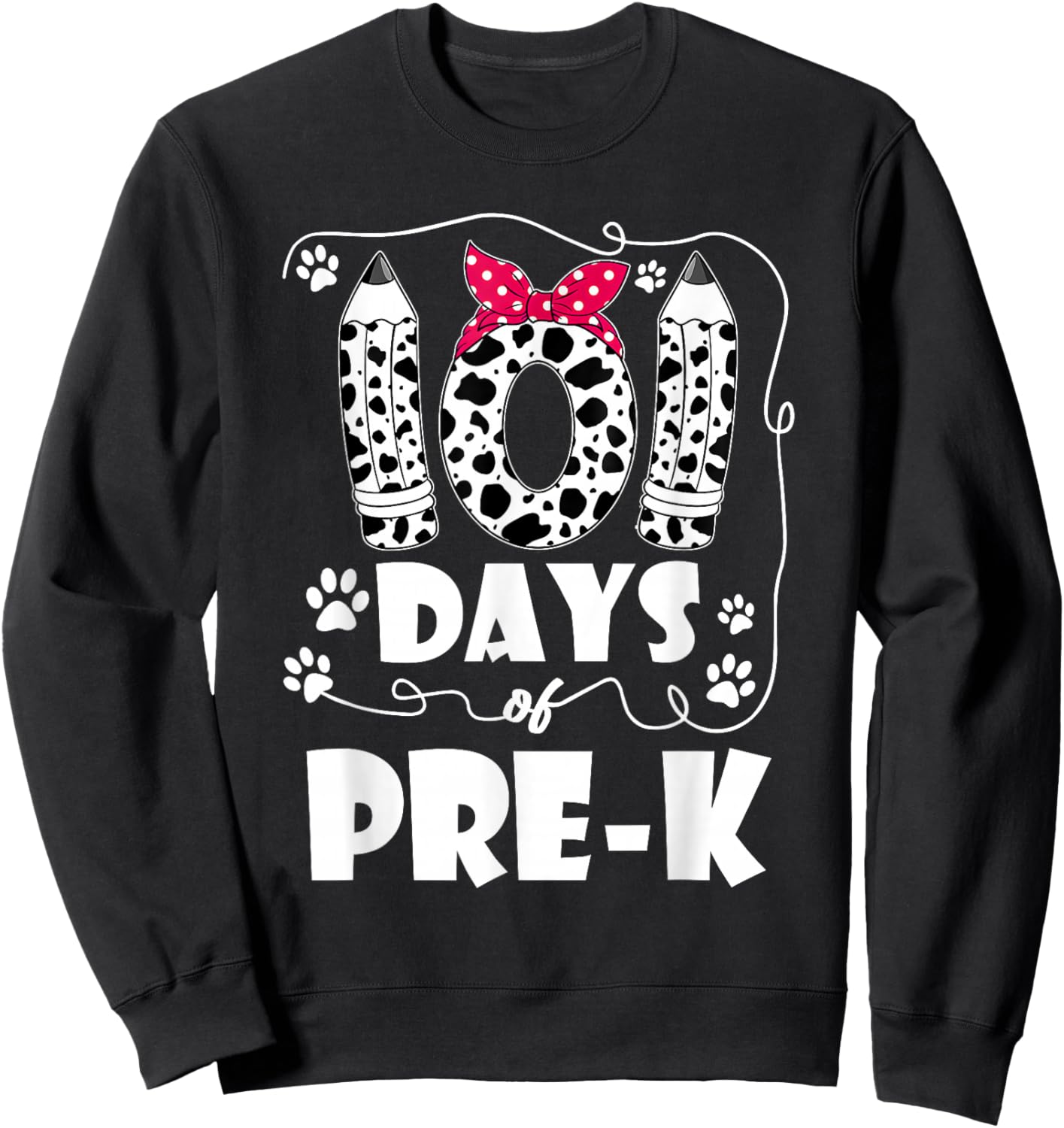 101 Days of Pre K 100 Days of School Kids Teacher Sweatshirt - Sweatshirt | Black