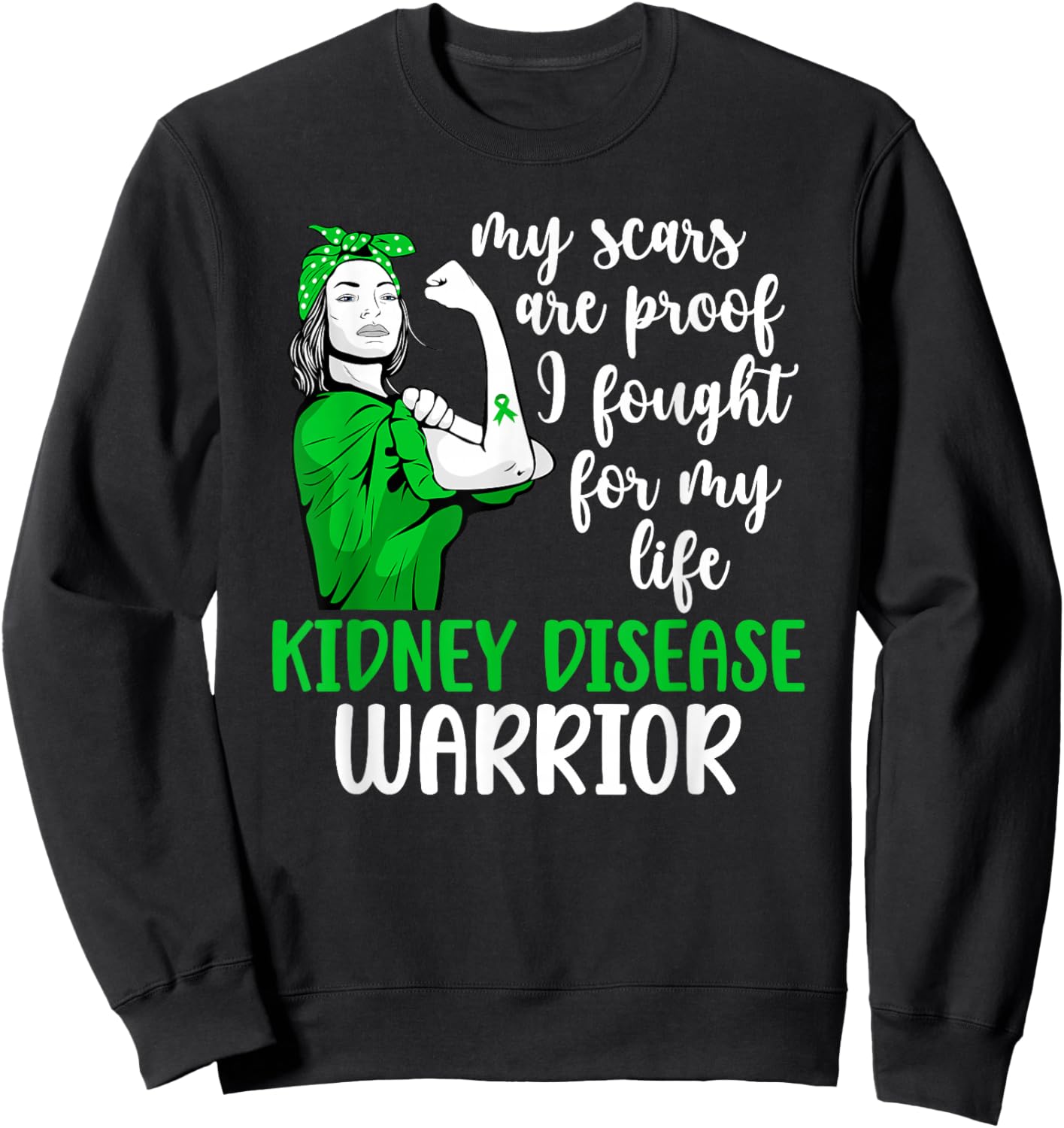 Proud Kidney Disease Warrior Kidney Disease Awareness Month Sweatshirt - Sweatshirt | Black