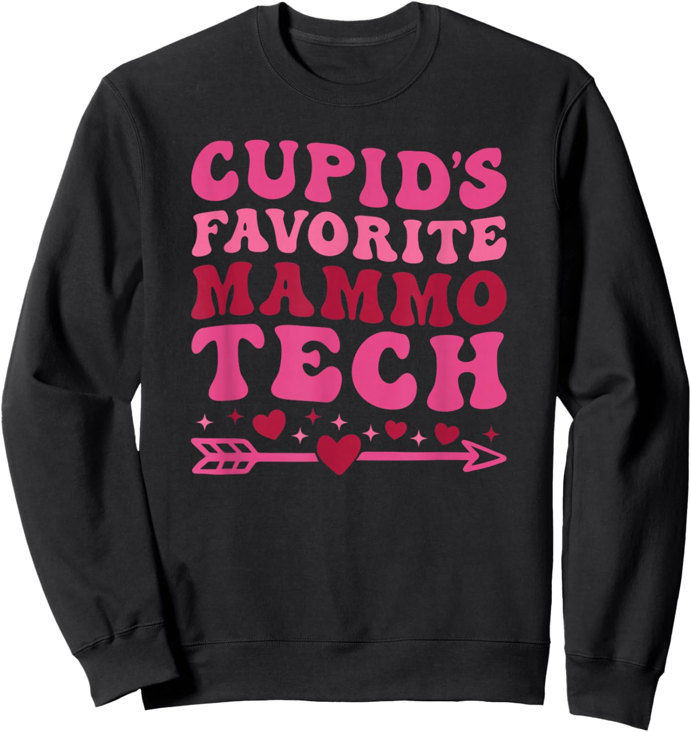 Mammo Tech Valentine's Day Mammography Technologist Retro Sweatshirt - Sweatshirt | Black