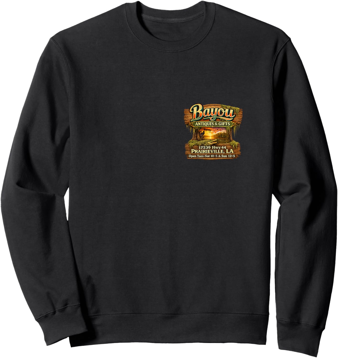 Bayou Antiques and Gifts Swamp Sign Sweatshirt - Sweatshirt | Black