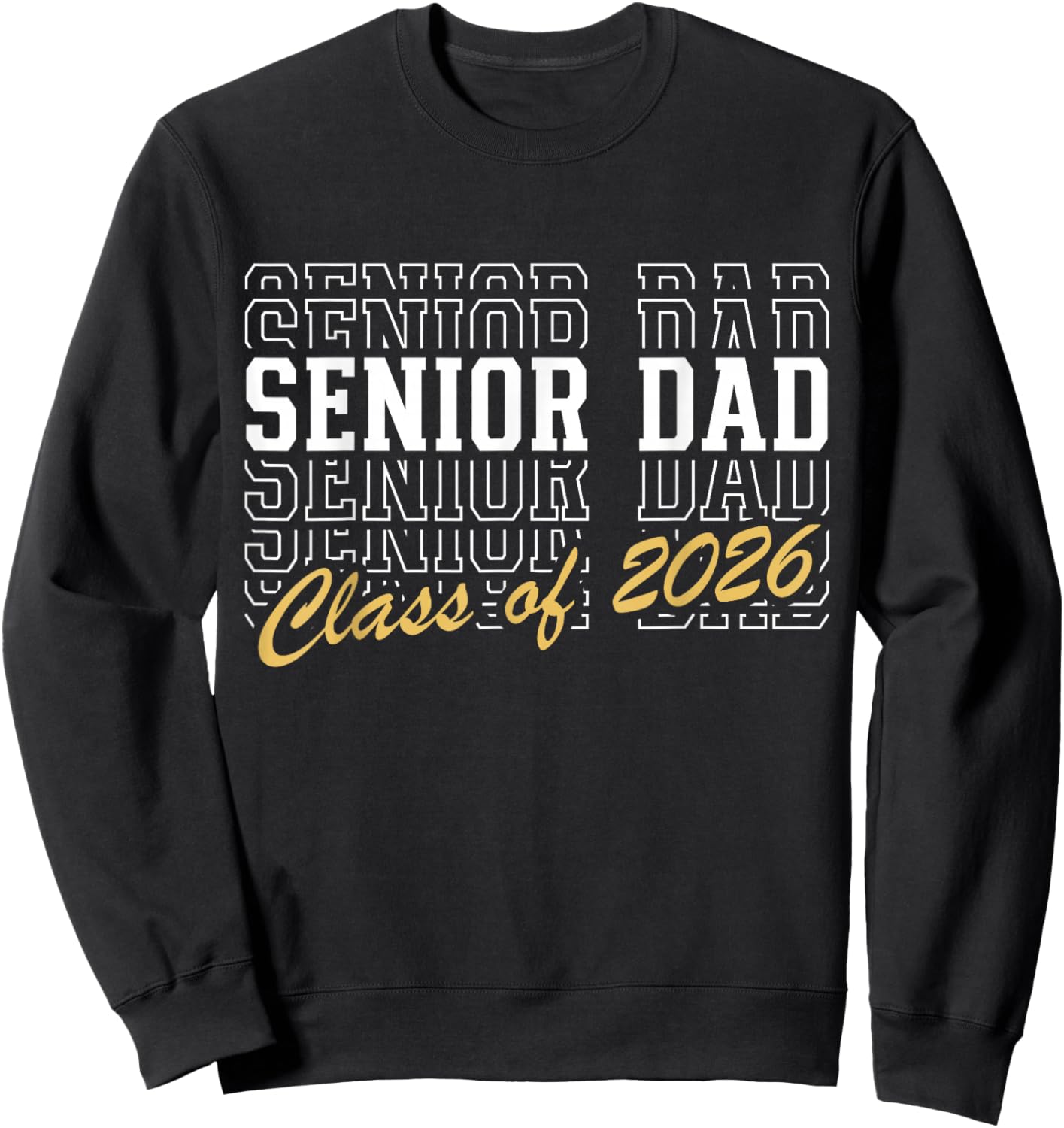 Senior Dad Class of 2026 Striped Graduate Father Graduation Sweatshirt - Sweatshirt | Black