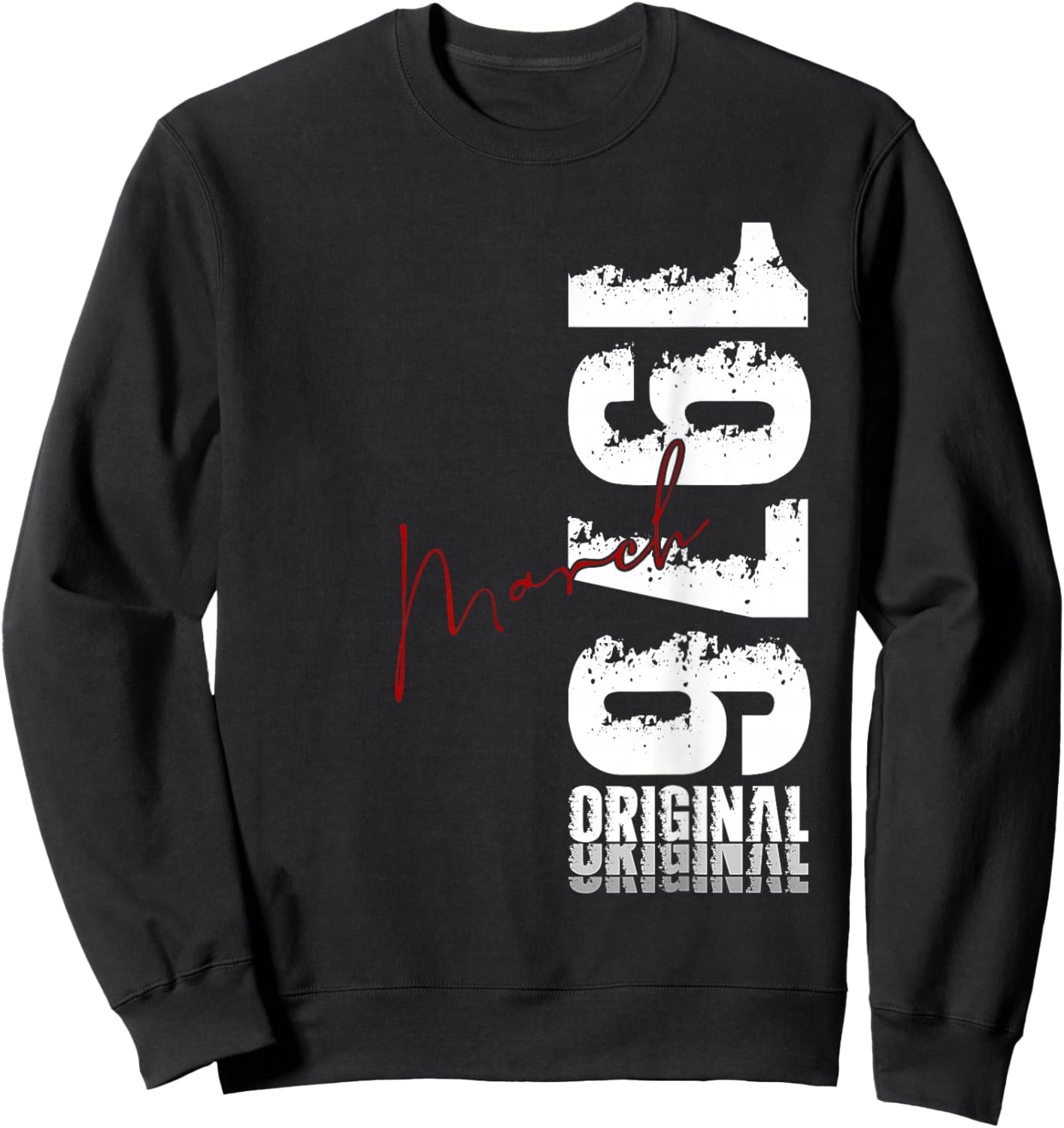 50th Birthday Gift Men Women Vintage March 1976 Sweatshirt - Sweatshirt | Black