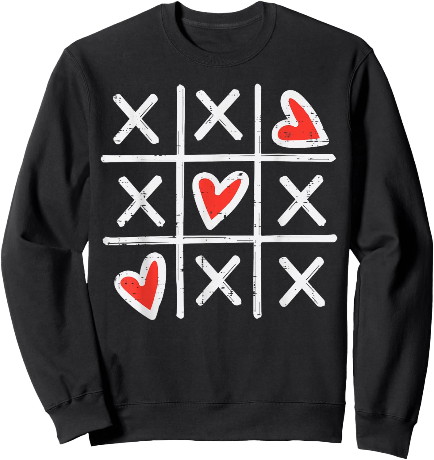 Valentines Day Game Hearts Xs Cute Women Girls Kids Sweatshirt - Sweatshirt | Black
