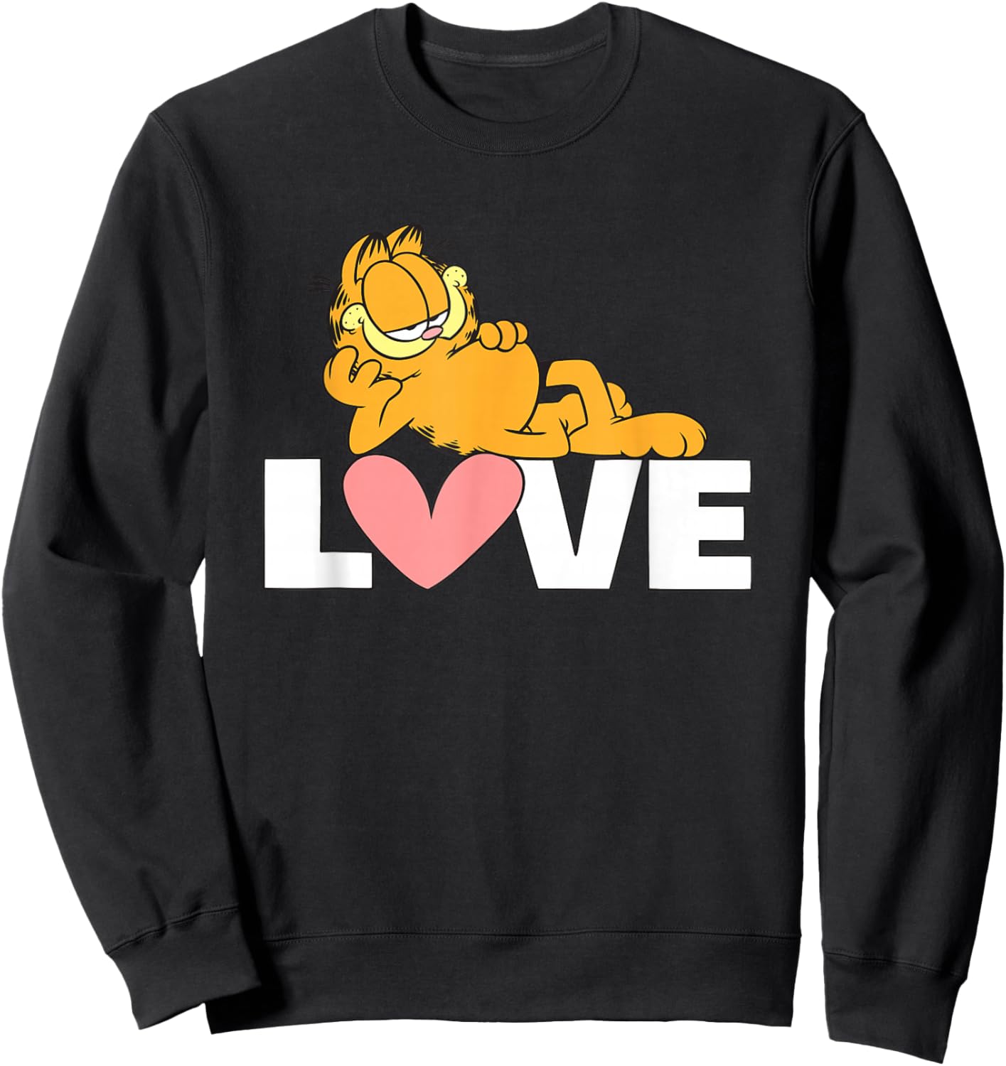 Garfield Valentine's Day Relaxed and in Love Sweatshirt - Sweatshirt | Black
