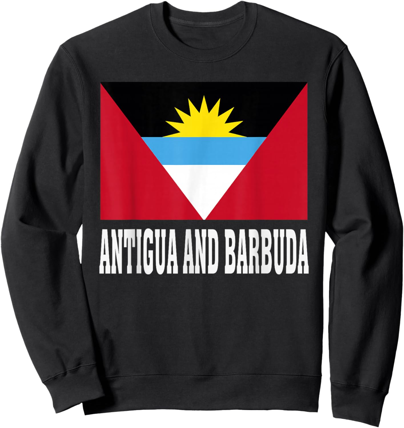 Antigua and Barbuda Flag Patriotic National Roots Souvenir Sweatshirt - Sweatshirt | Black