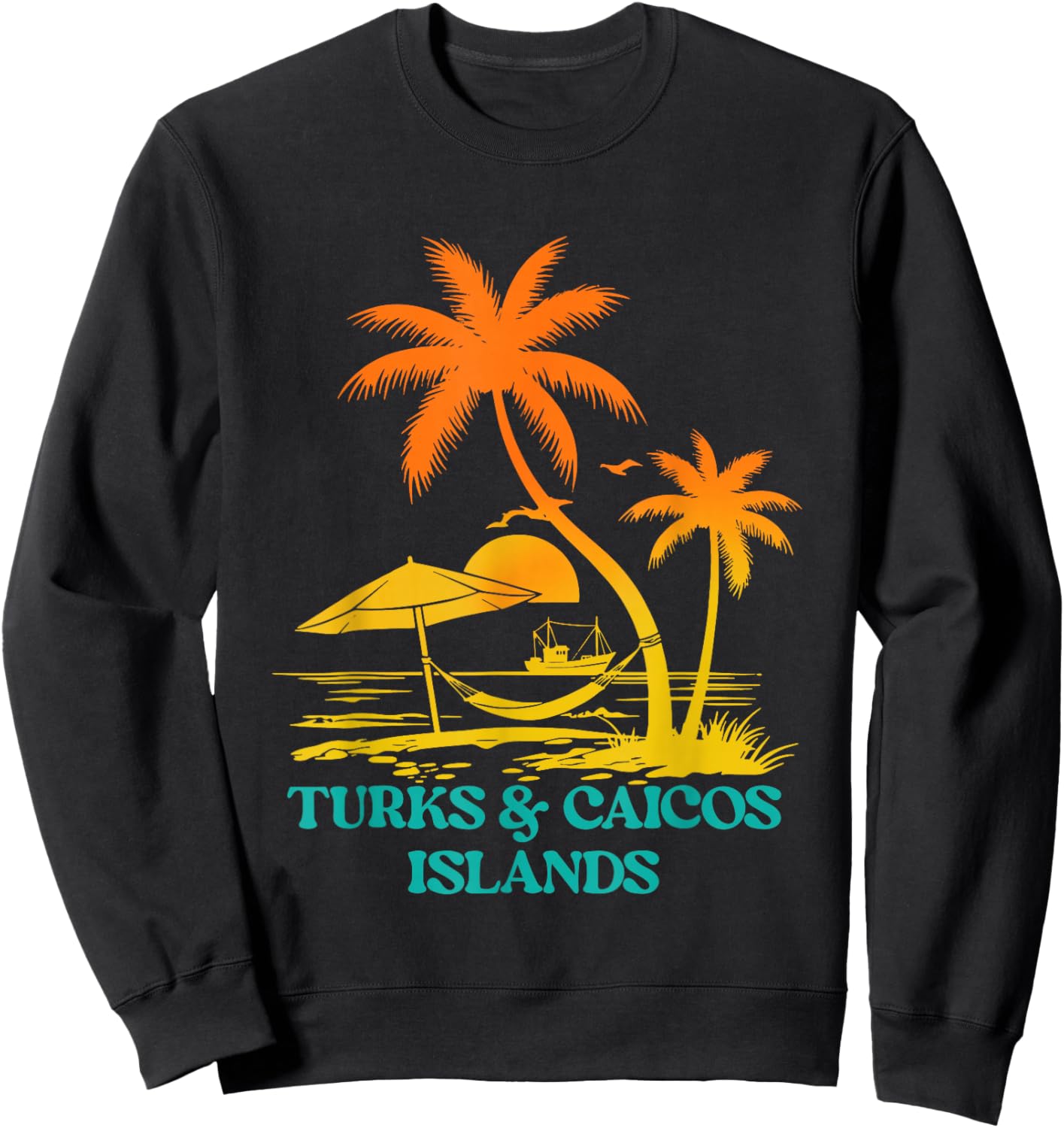 Grand Turk Island Turks and Caicos Beach Vacation Vintage Sweatshirt - Sweatshirt | Black