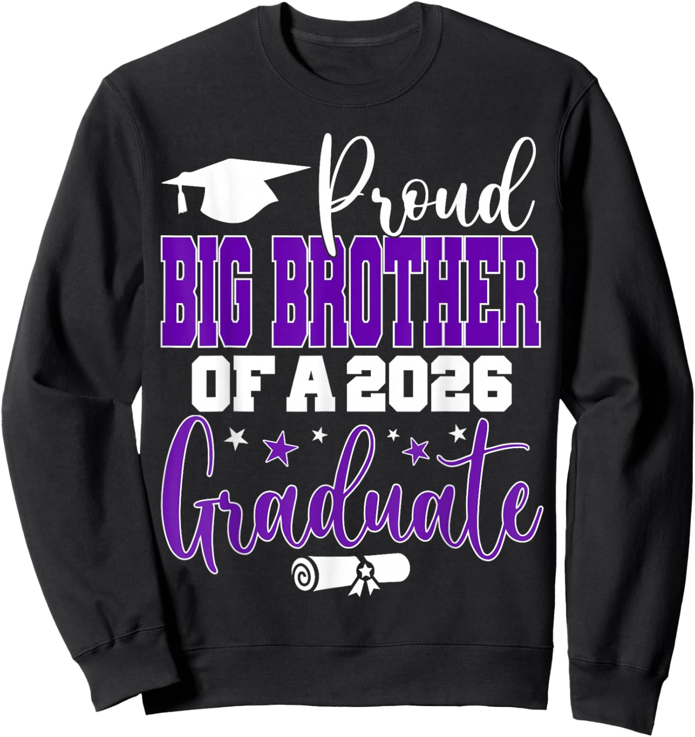 Senior 2026 Proud Big-Brother of A Class of 2026 Graduate Sweatshirt - Sweatshirt | Black