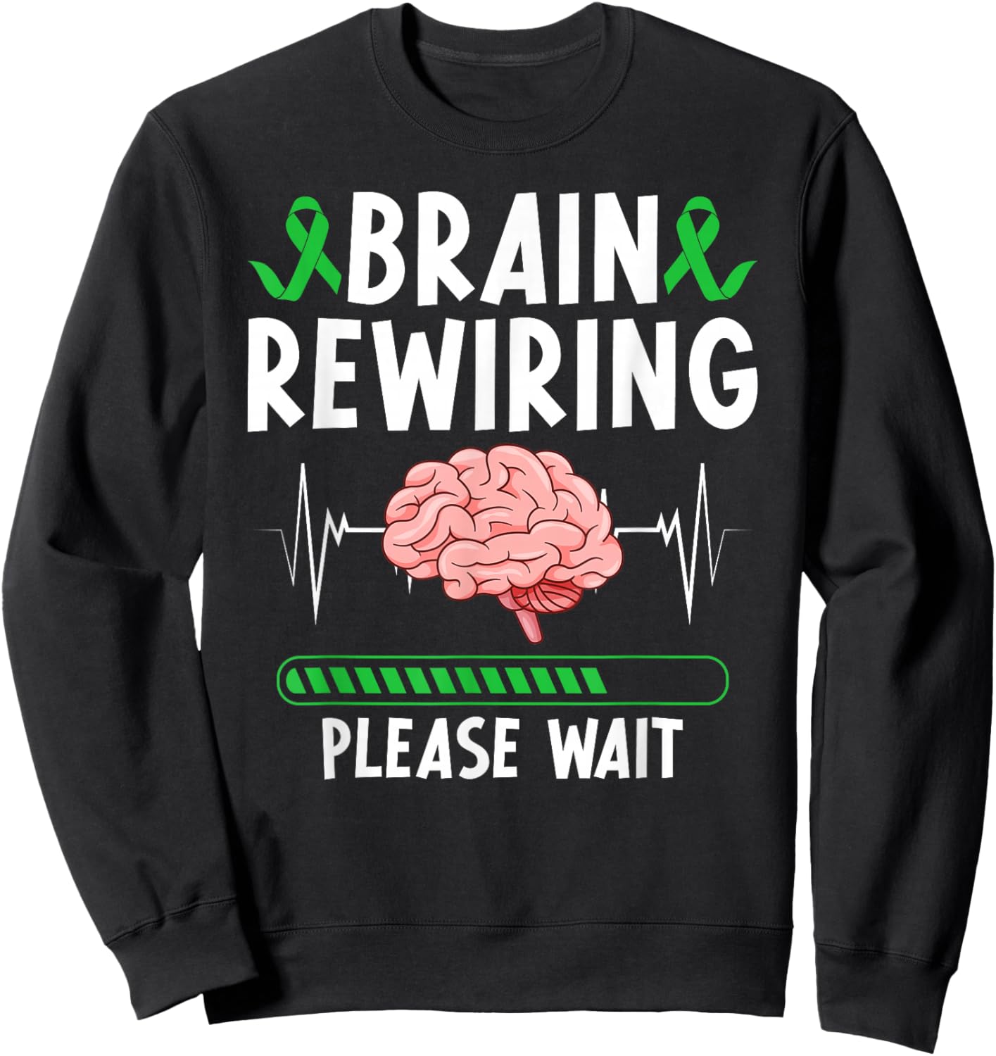 Brane Rewiring TBI Awareness Traumatic Brain Injury Warrior Sweatshirt - Sweatshirt | Black