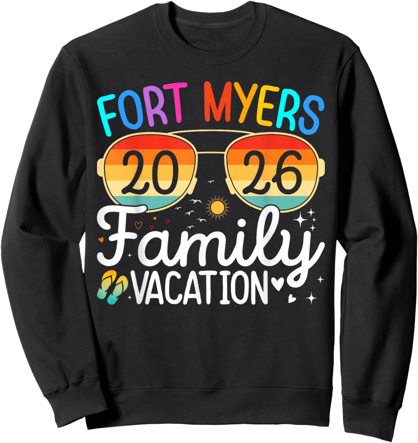 Fort Myers Beach Florida Family Vacation 2026 Summer Sweatshirt - Sweatshirt | Black