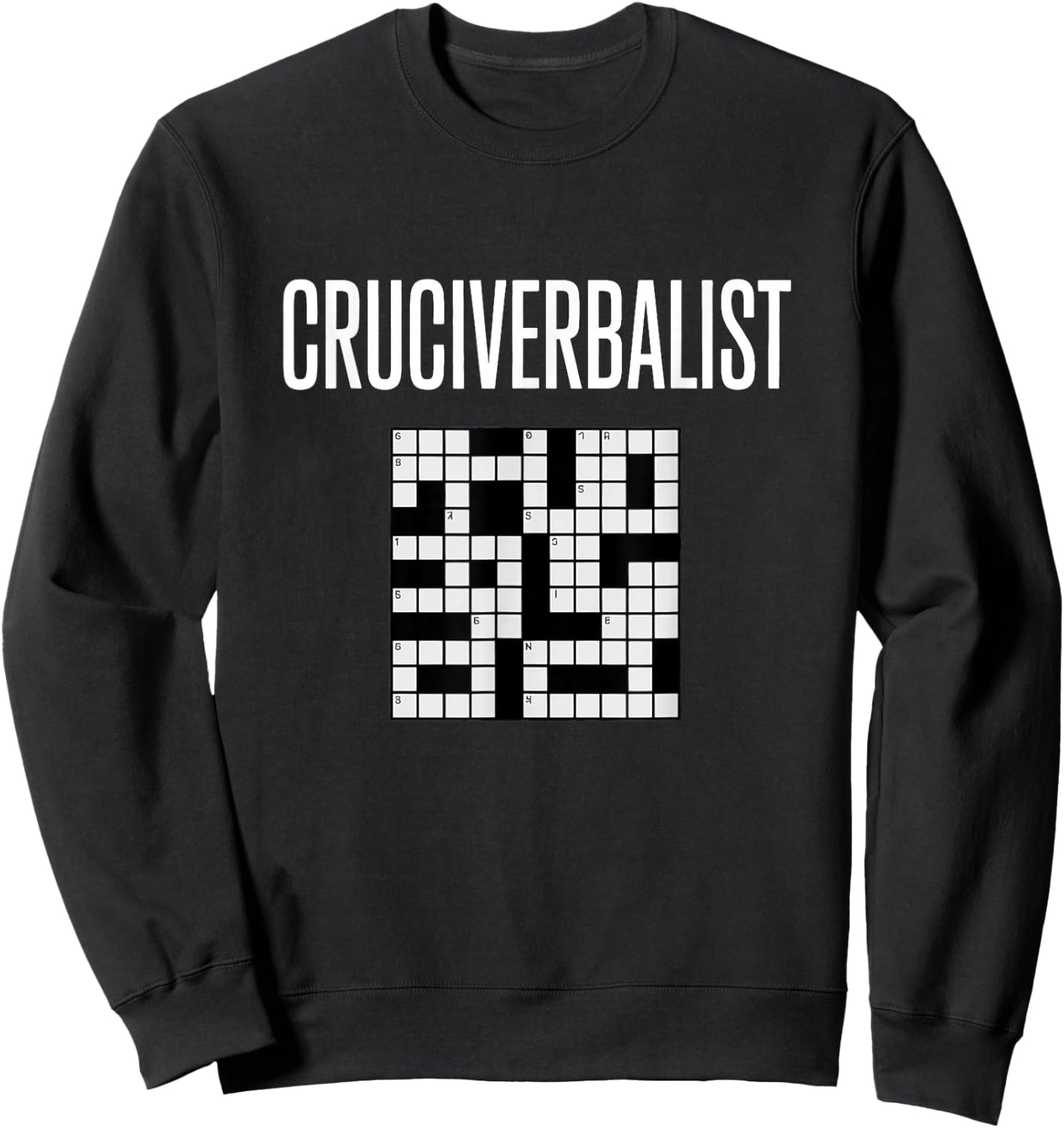 Cruciverbalist Crossword Puzzle Word Lover Humor Sweatshirt - Sweatshirt | Black