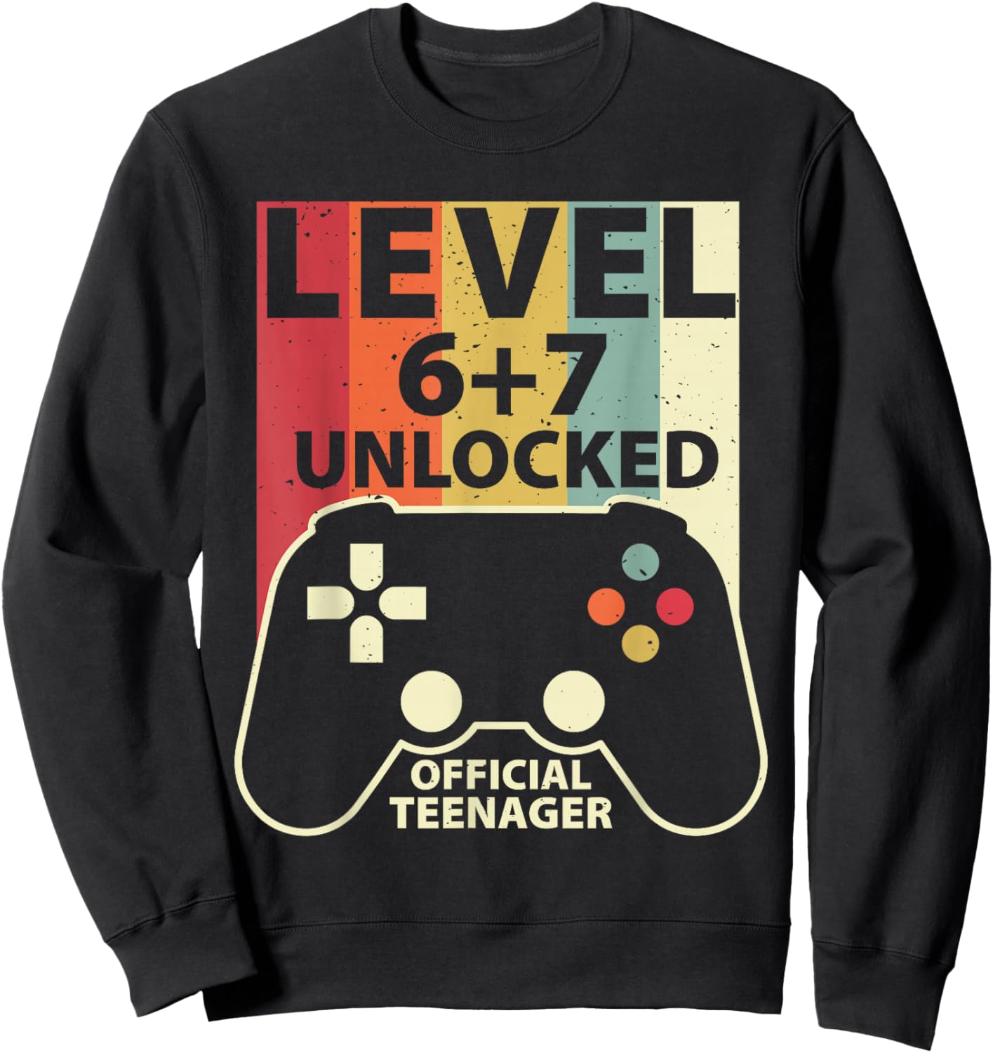 Level 13 Unlocked 67 Meme 13th Birthday Retro Gaming Boys Sweatshirt - Sweatshirt | Black