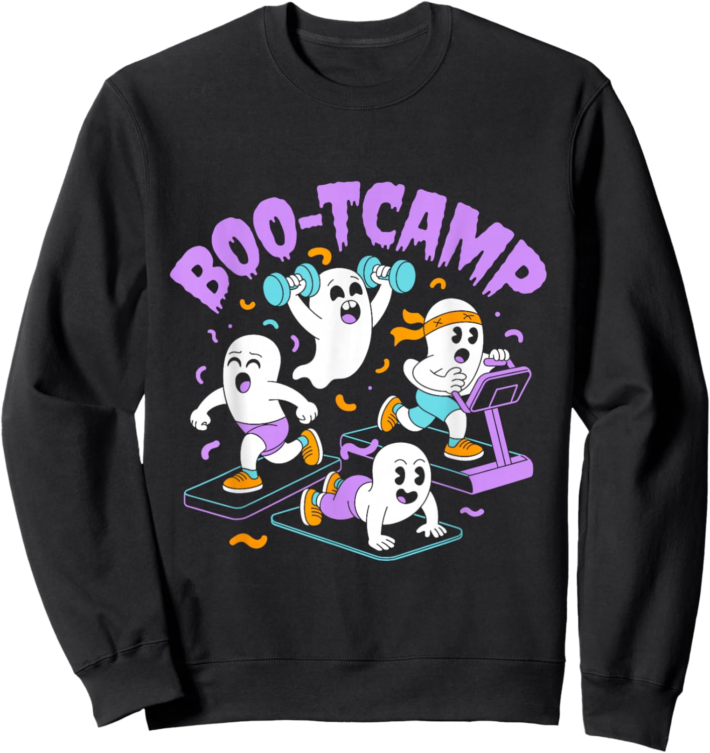 Retro Boo-TCAMP Funny Spooky Halloween Sweatshirt - Sweatshirt | Black