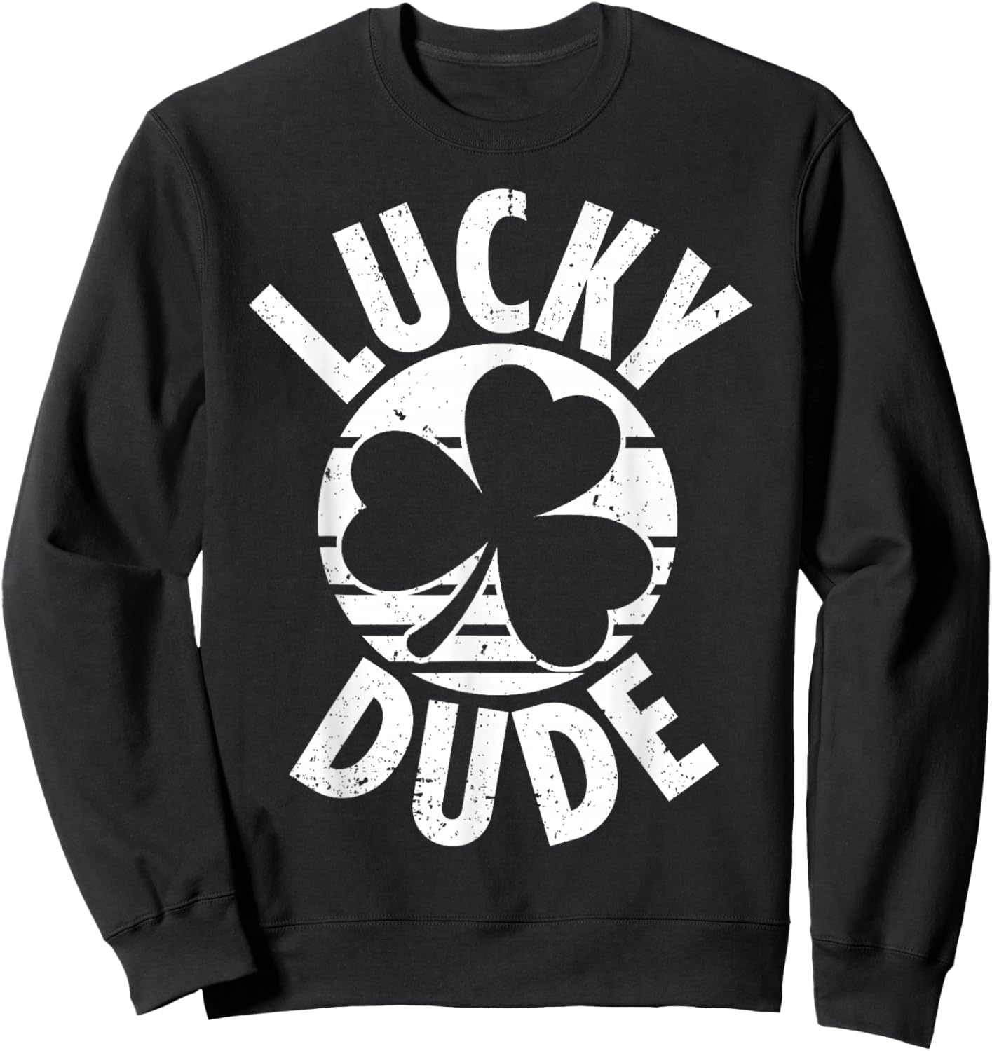 Funny St Patricks Day Lucky Dude Shamrock Boys Kids Sweatshirt - Sweatshirt | Black