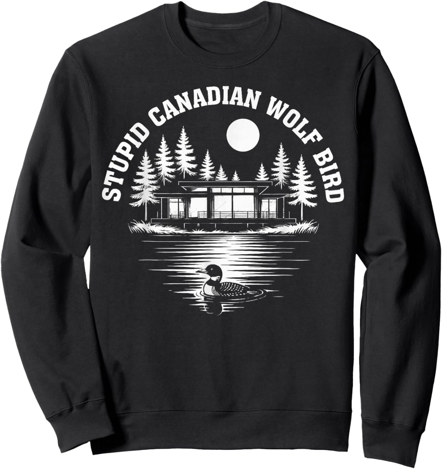 Stupid Canadian Wolf Bird Sarcastic Animal LGBT Gay Pride Sweatshirt - Sweatshirt | Black