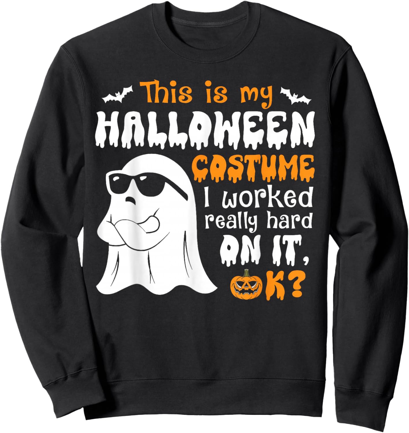 Funny Easy This is My Halloween Costume DIY Last Minute Sweatshirt - Sweatshirt | Black