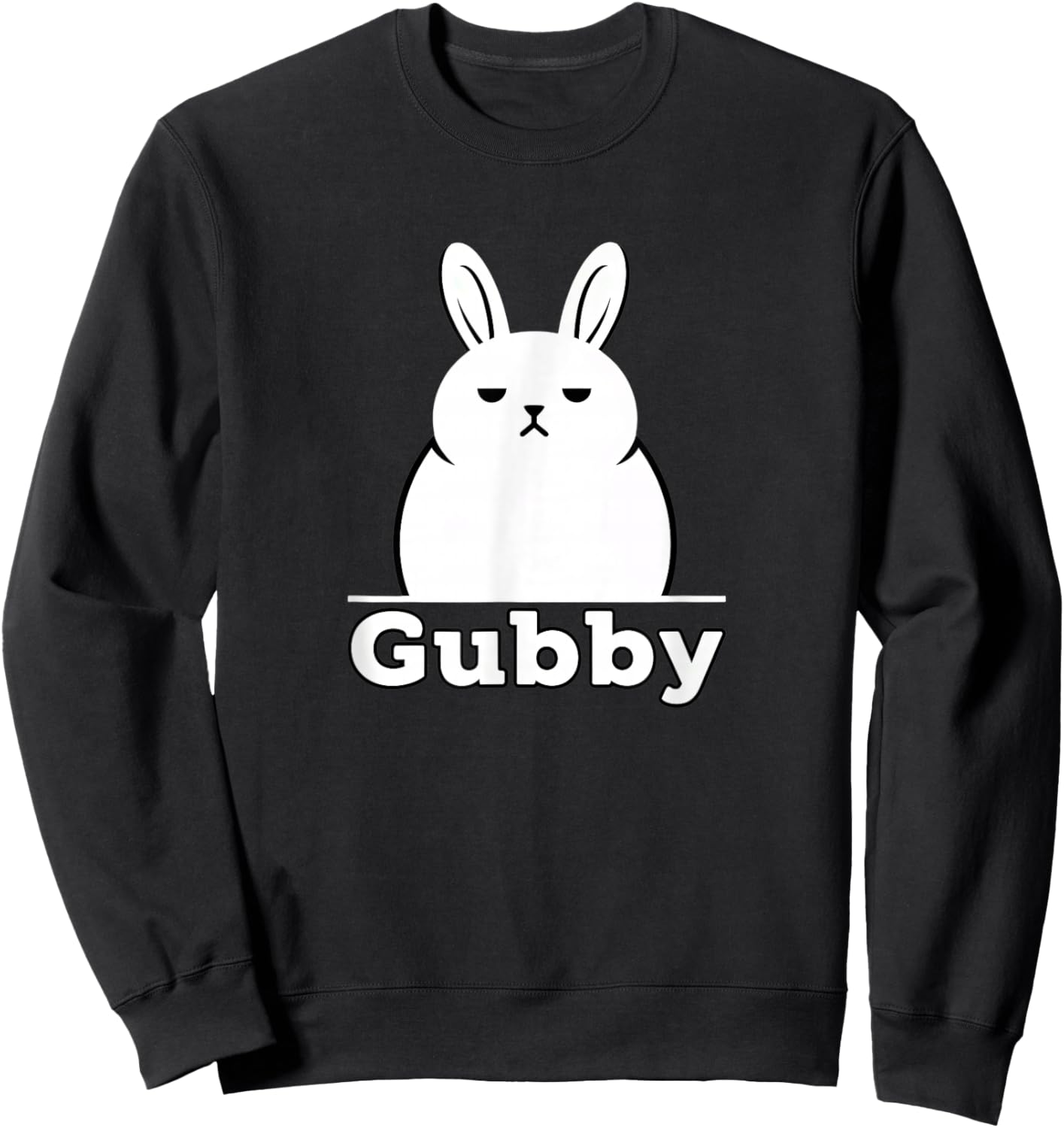 Gubby Rabbit Anime Funny Character Cute Grumpy Bunny Sweatshirt - Sweatshirt | Black
