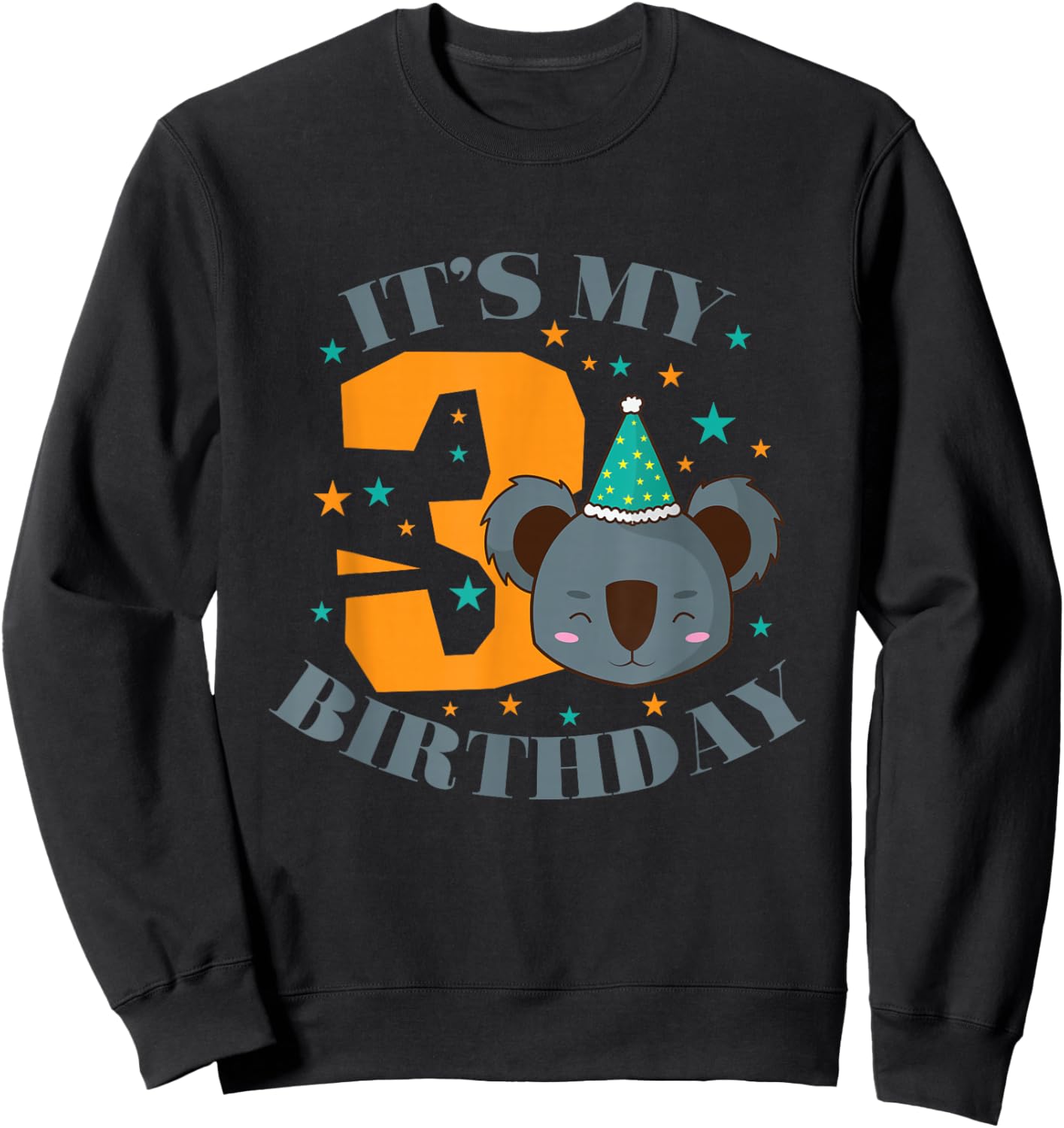 It's My 3rd Birthday Koala Child Girl Sweatshirt - Sweatshirt | Black