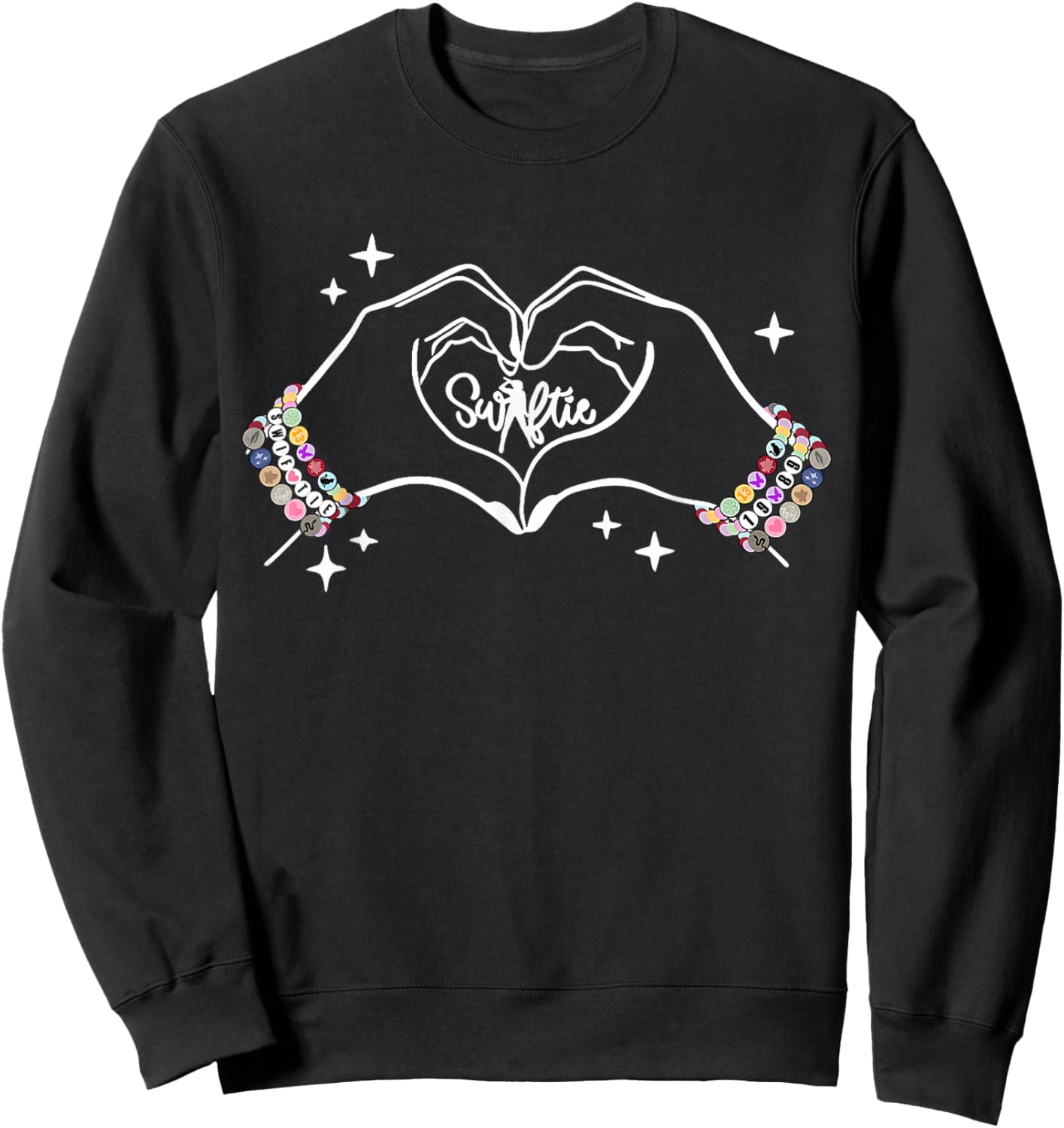 Heart Hands Taylor First Name Girl Vintage 70's 80's Sweatshirt - Sweatshirt | Black