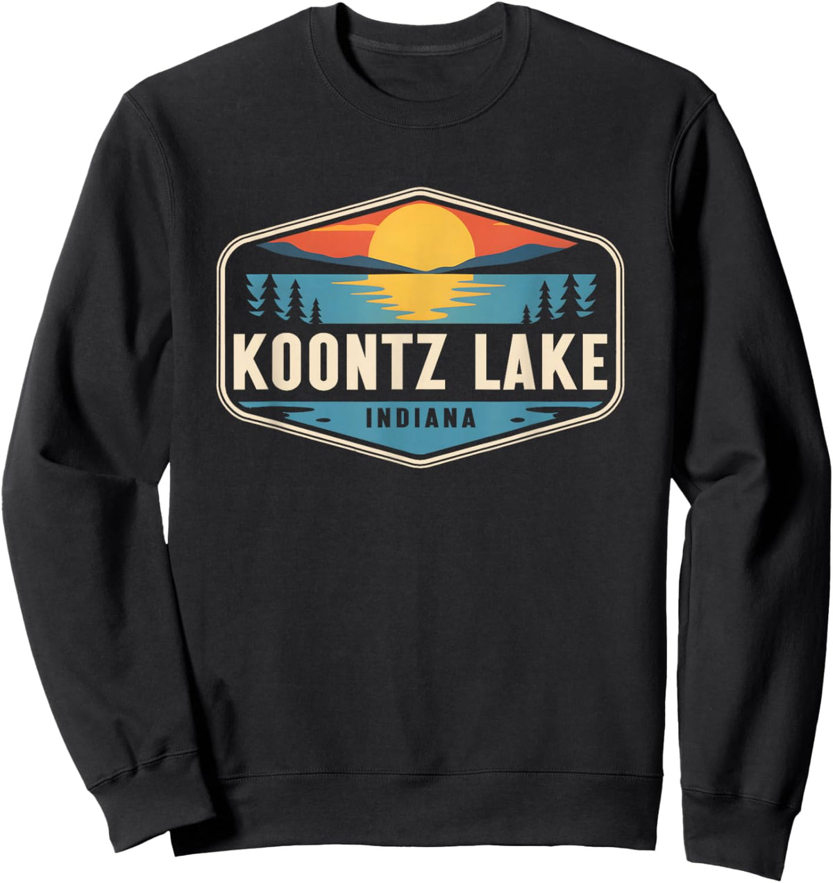 Koontz Lake Indiana Outdoors Vintage Sweatshirt - Sweatshirt | Black