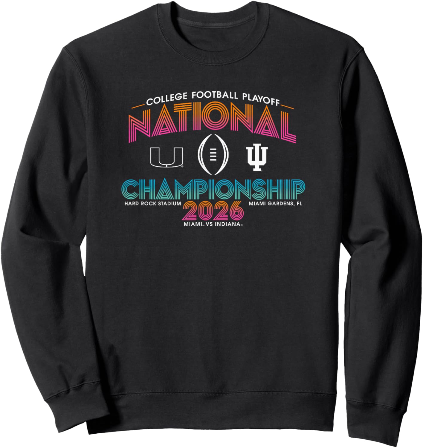 Miami vs Indiana CFP National Championship 2026 Black Sweatshirt - Sweatshirt | Black