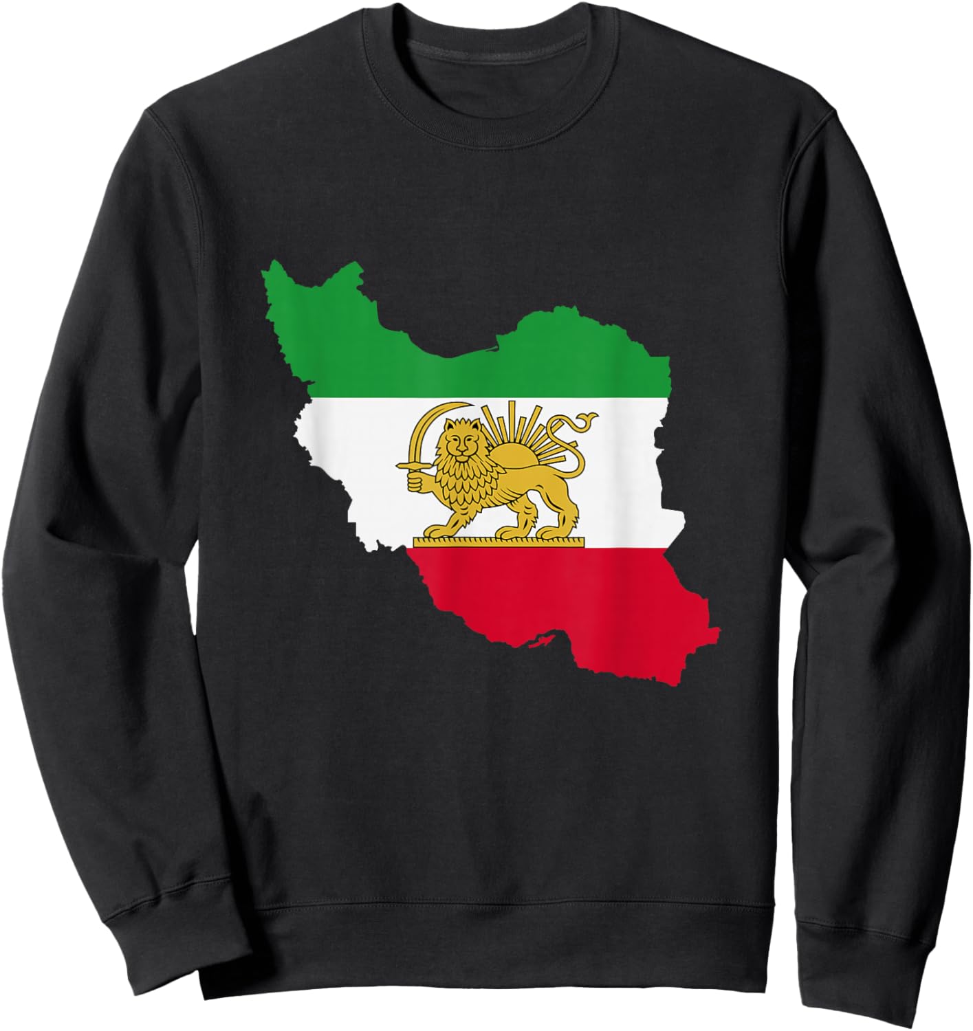 Free Iran Lion and Sun Flag – Persian Heritage Symbol Design Sweatshirt - Sweatshirt | Black