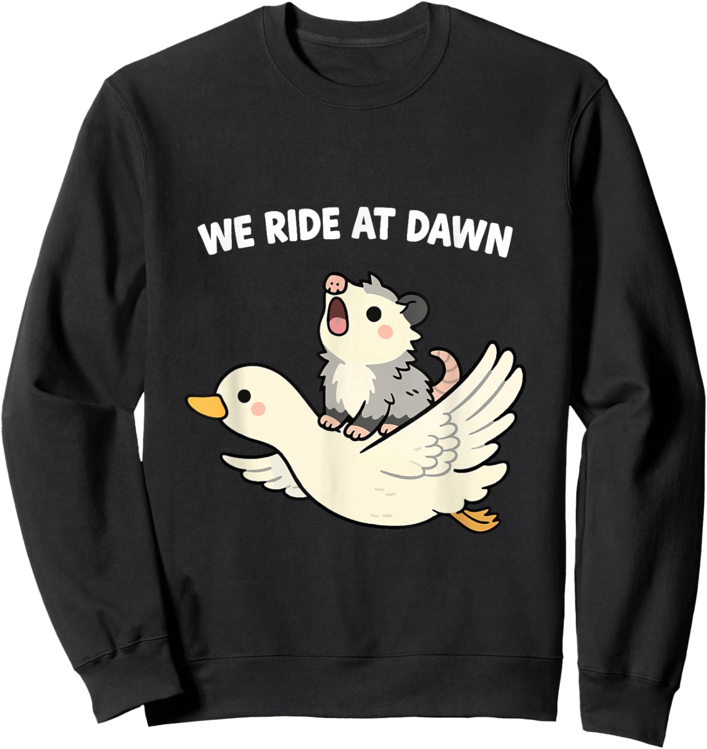Funny Opossum Meme Kawaii Sarcastic Humor Girls Women Sweatshirt - Sweatshirt | Black