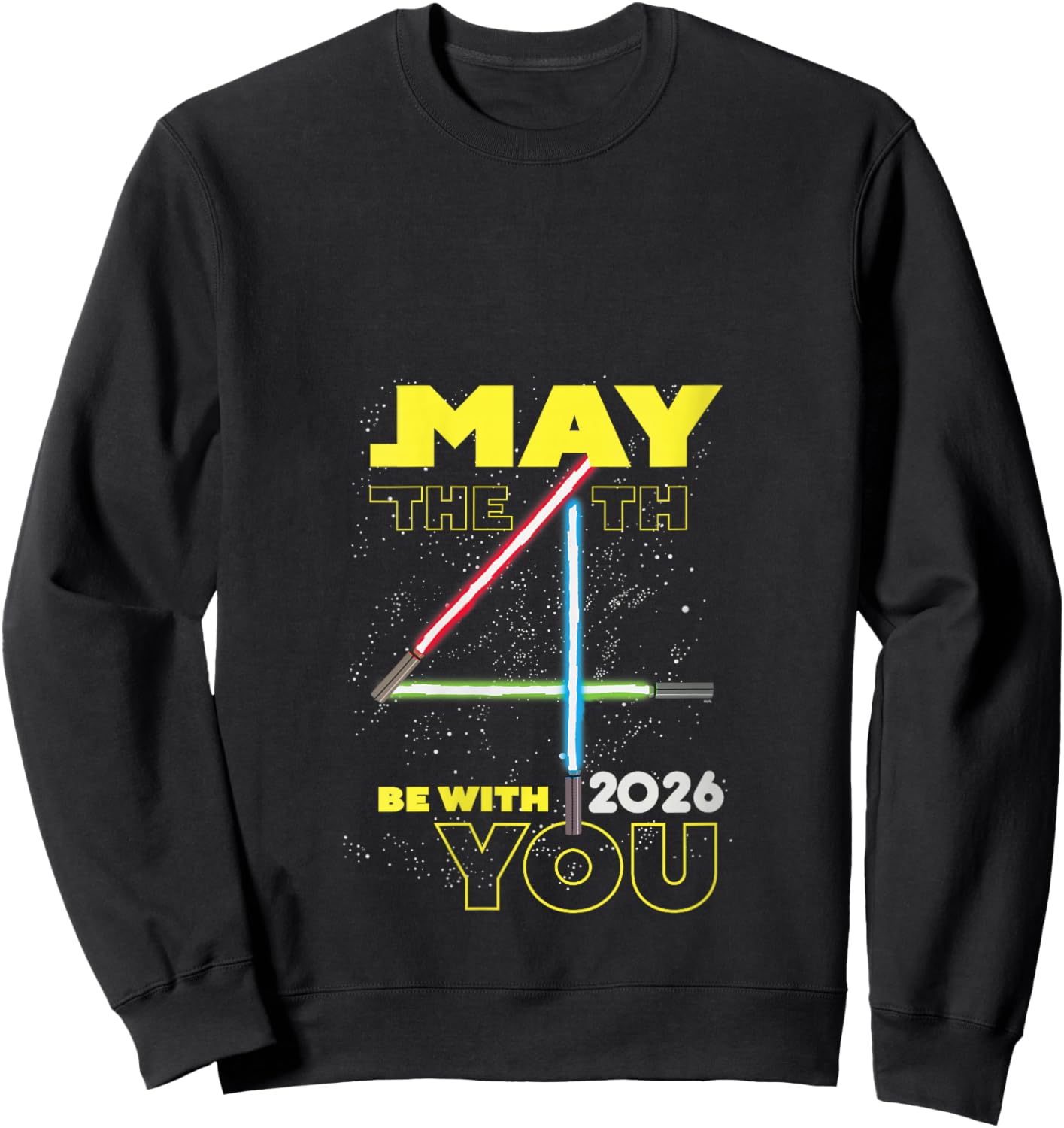 Women's Star Wars May the 4th Be With You 2026 Lightsabers V-Neck Sweatshirt - Sweatshirt | Black