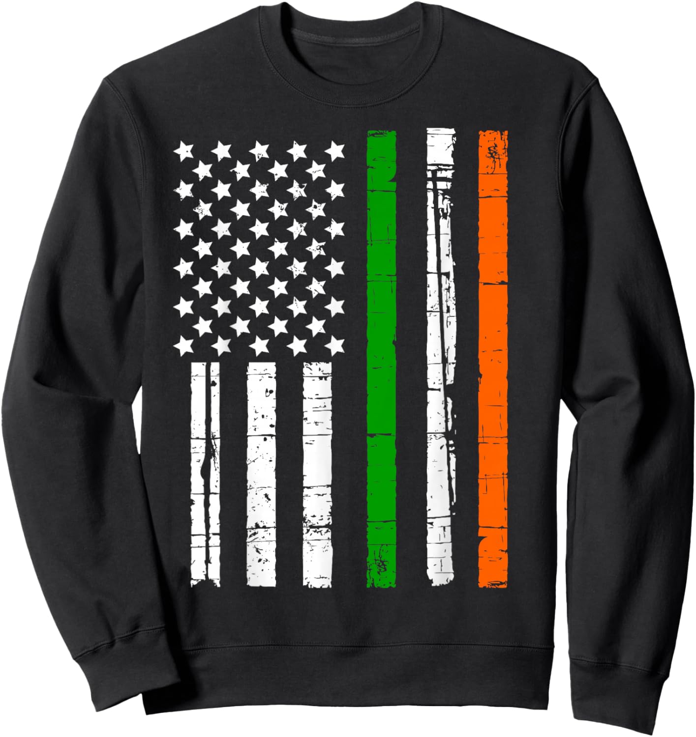 Irish American Flag Sweatshirt - Sweatshirt | Black