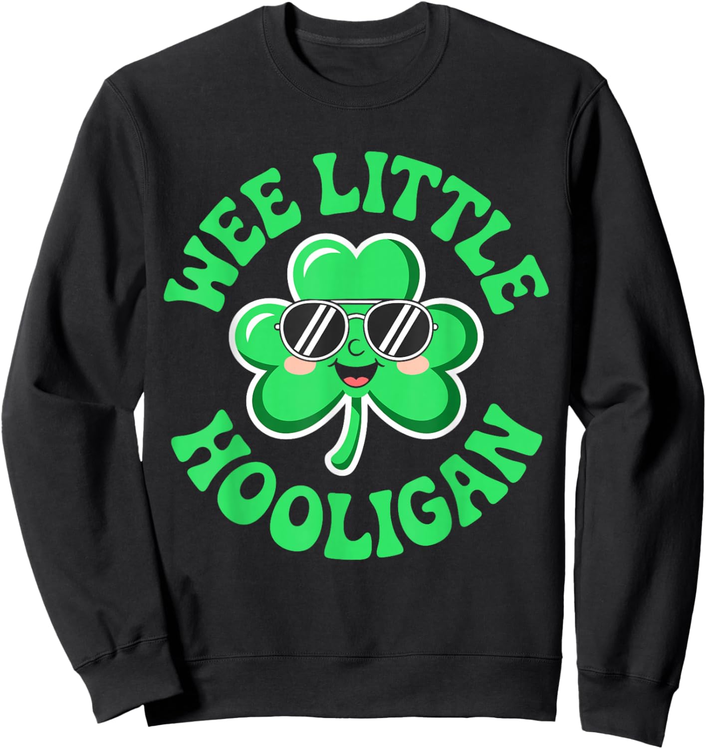 Wee Little Hooligan Shirt St Patricks Day Boys Girls Kids Sweatshirt - Sweatshirt | Black