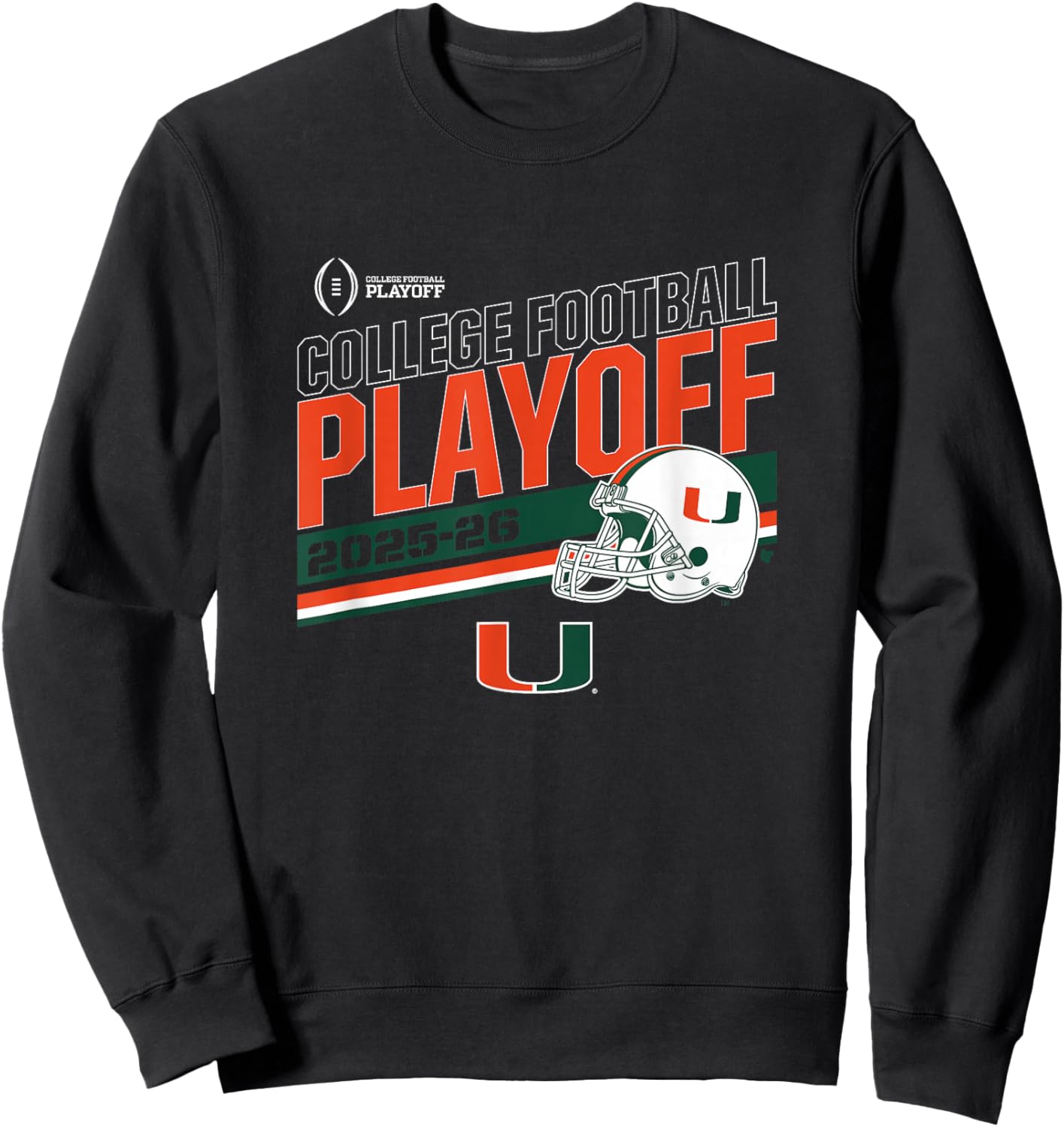 Miami Hurricanes College Football Playoff Stripe 2025 Sweatshirt - Sweatshirt | Black