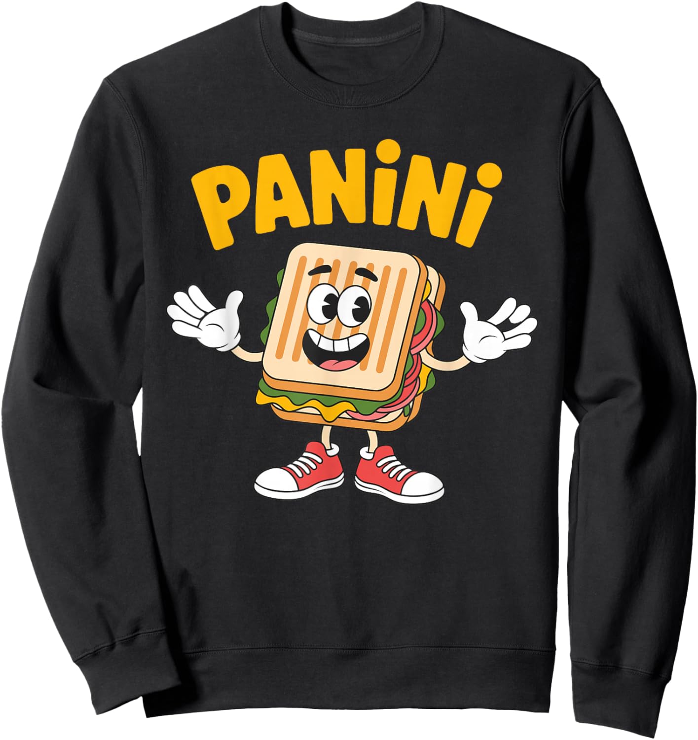Panini Sandwich Funny Italian Brainrot Meme Sandwich Sweatshirt - Sweatshirt | Black