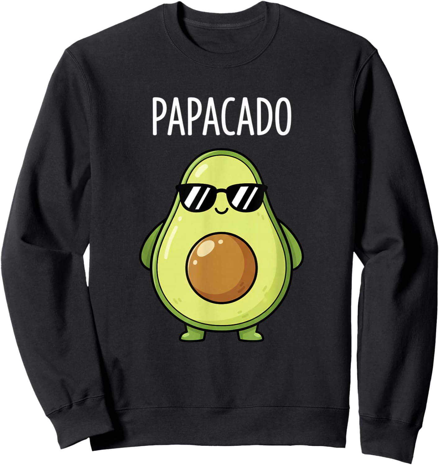 Dad Papacado Avocado Design, Funny Pregnancy Announcement Sweatshirt - Sweatshirt | Black