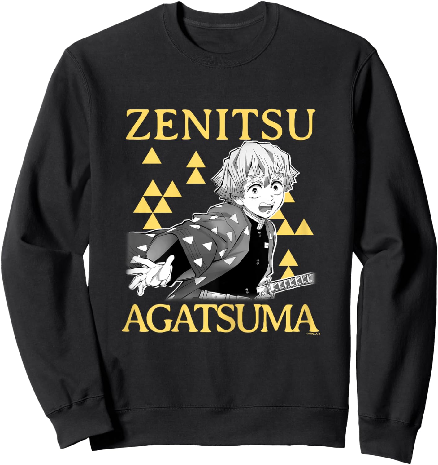 Demon Slayer: Kimetsu no Yaiba Zenitsu Agatsuma Yellow Haori Sweatshirt - Sweatshirt | Black
