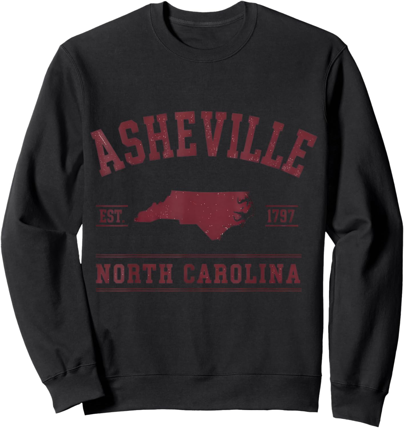 Asheville North Carolina Est. 1797 Sweatshirt - Sweatshirt | Black