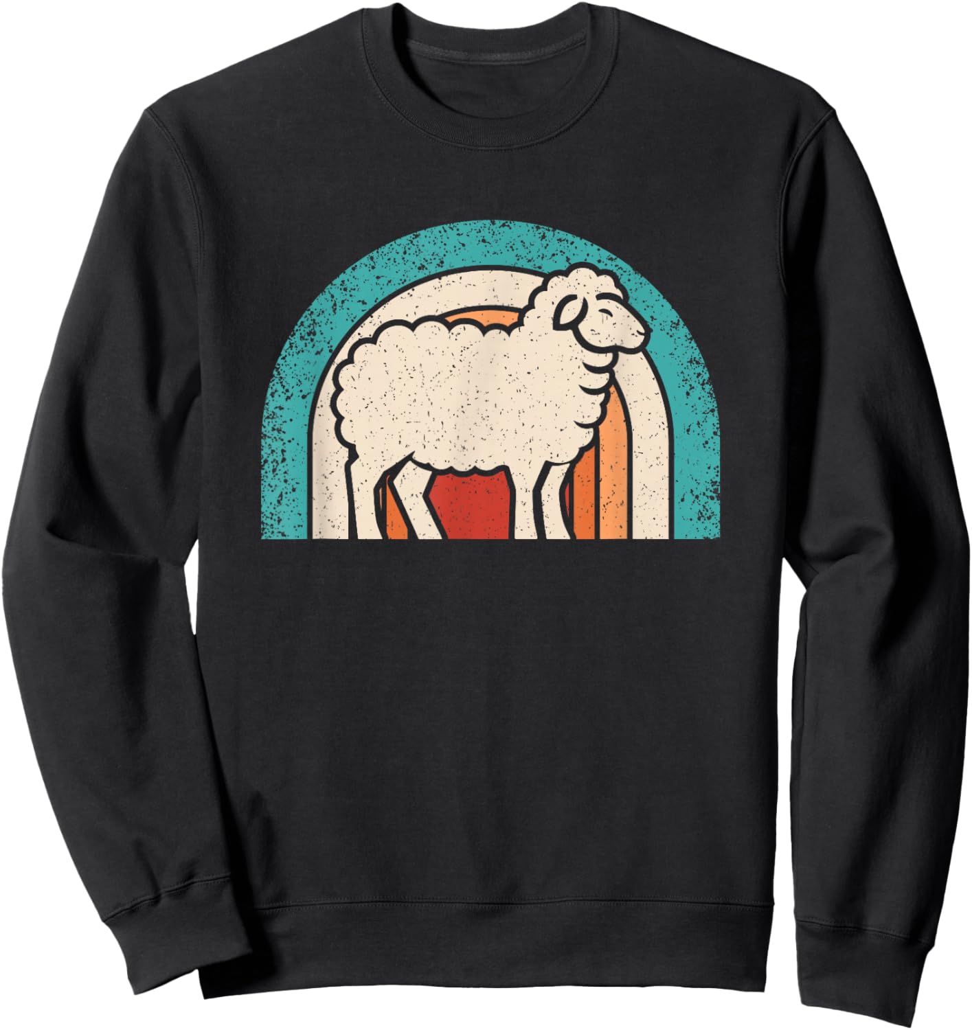 Retro Sheep Lover Vintage Animal Men Women Sweatshirt - Sweatshirt | Black