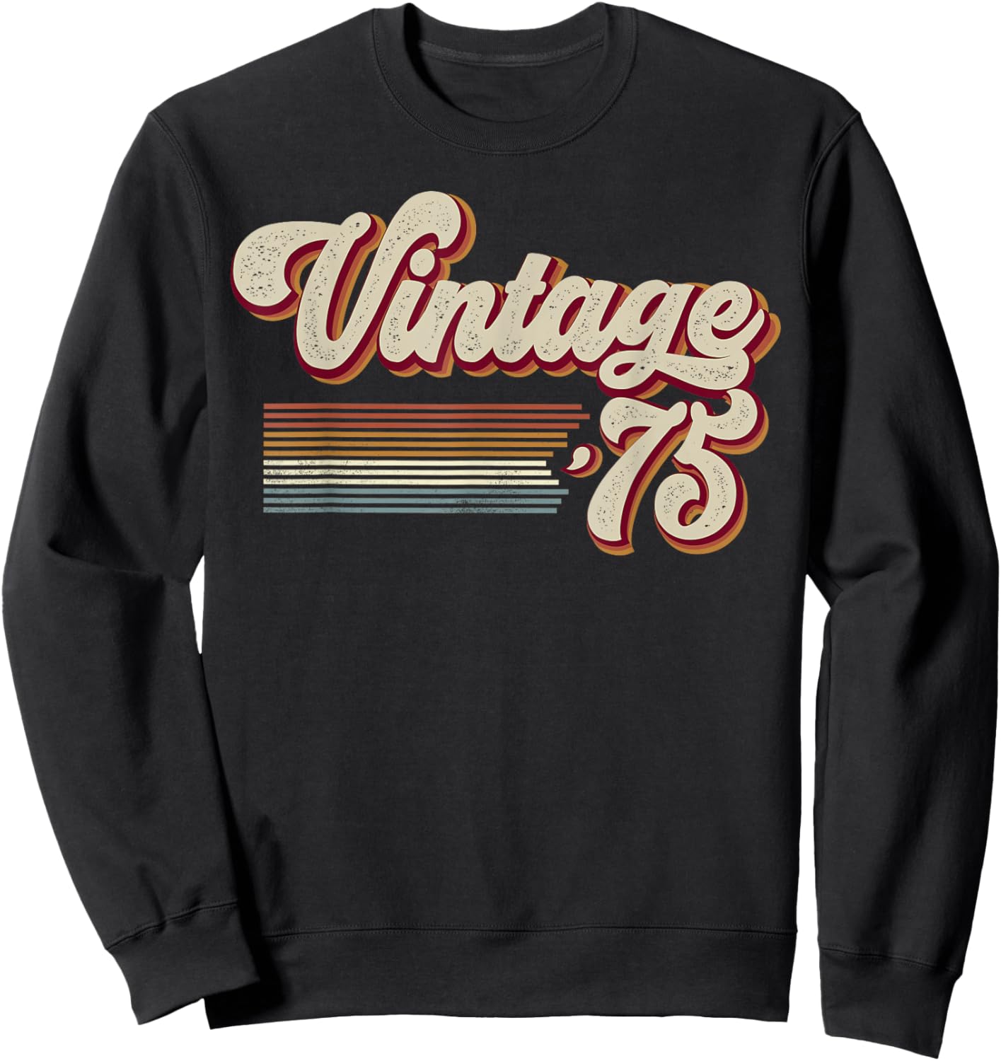 Vintage 1975 Retro Sunset Classic 50-Year-Old 50th Birthday Sweatshirt - Sweatshirt | Black