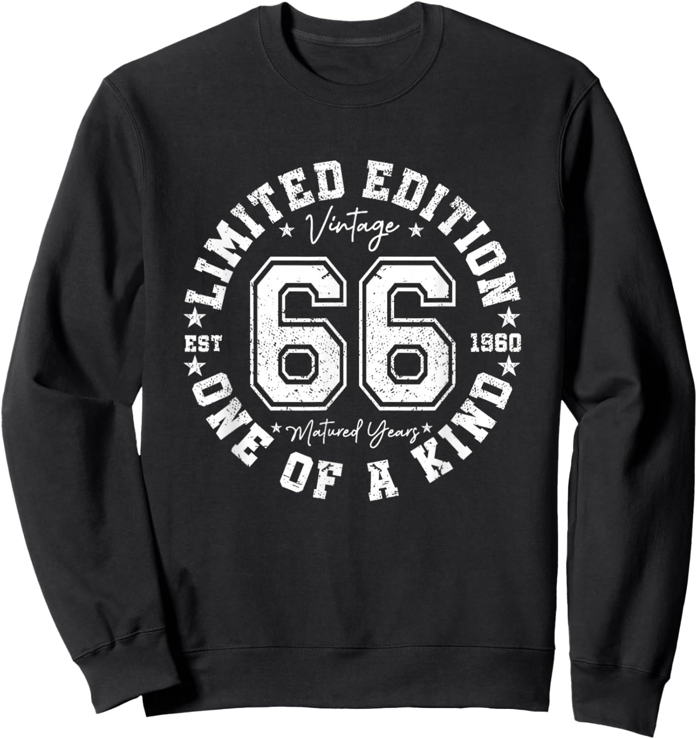 66 Year Old Gifts Vintage 1960 Limited Edition 66th Birthday Sweatshirt - Sweatshirt | Black
