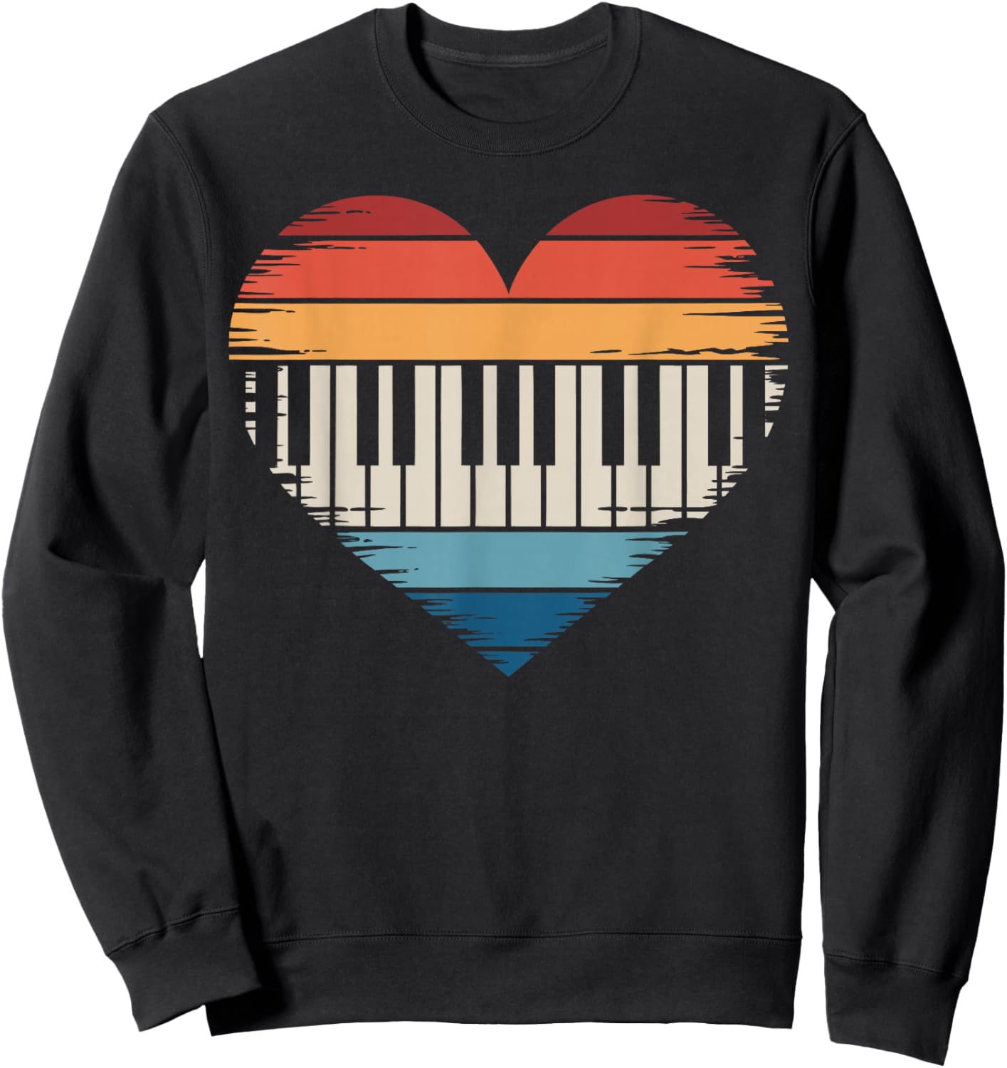 Vintage Piano Tuner Heart Piano Technician Sweatshirt - Sweatshirt | Black